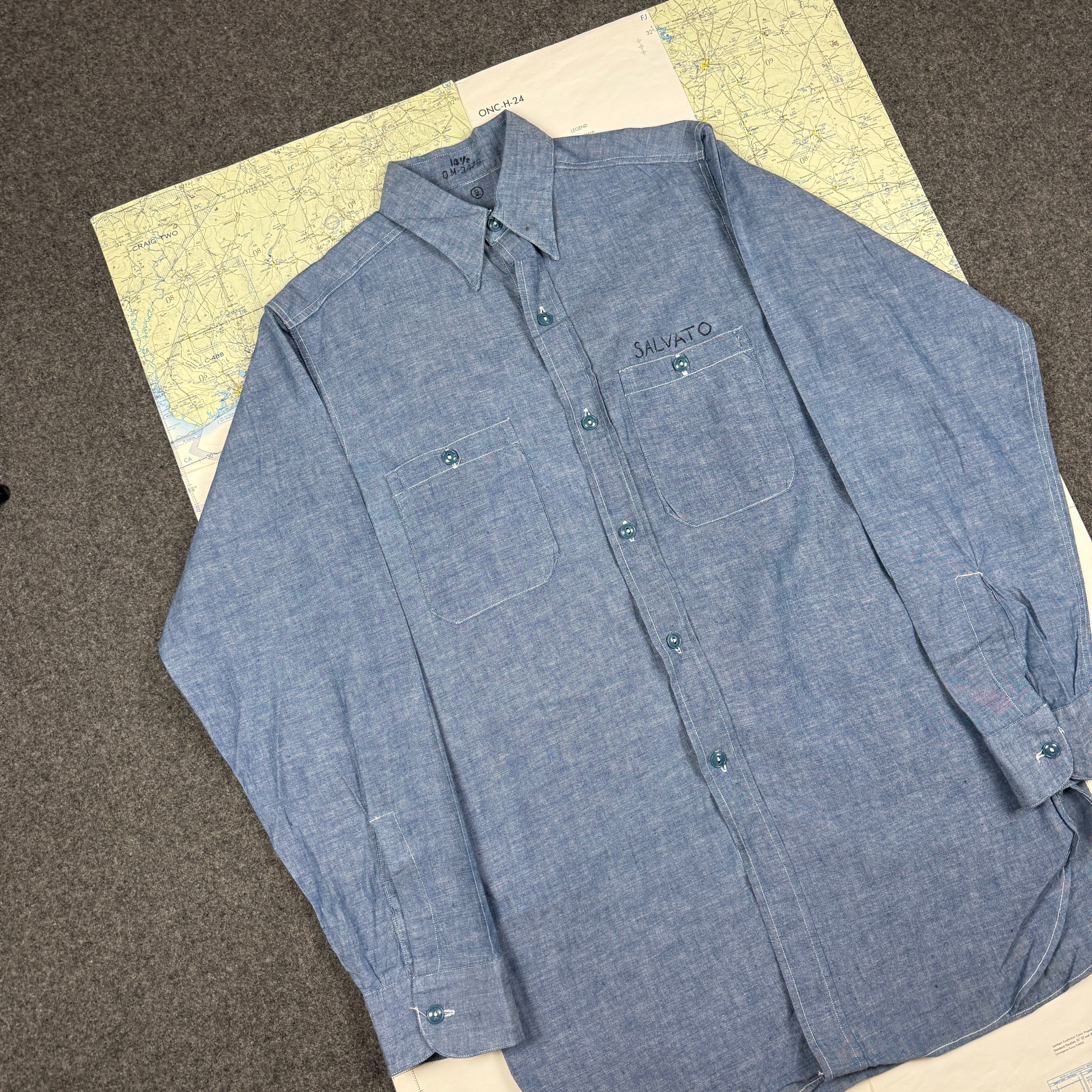 US Navy 1950s Chambray Shirt - Deadstock