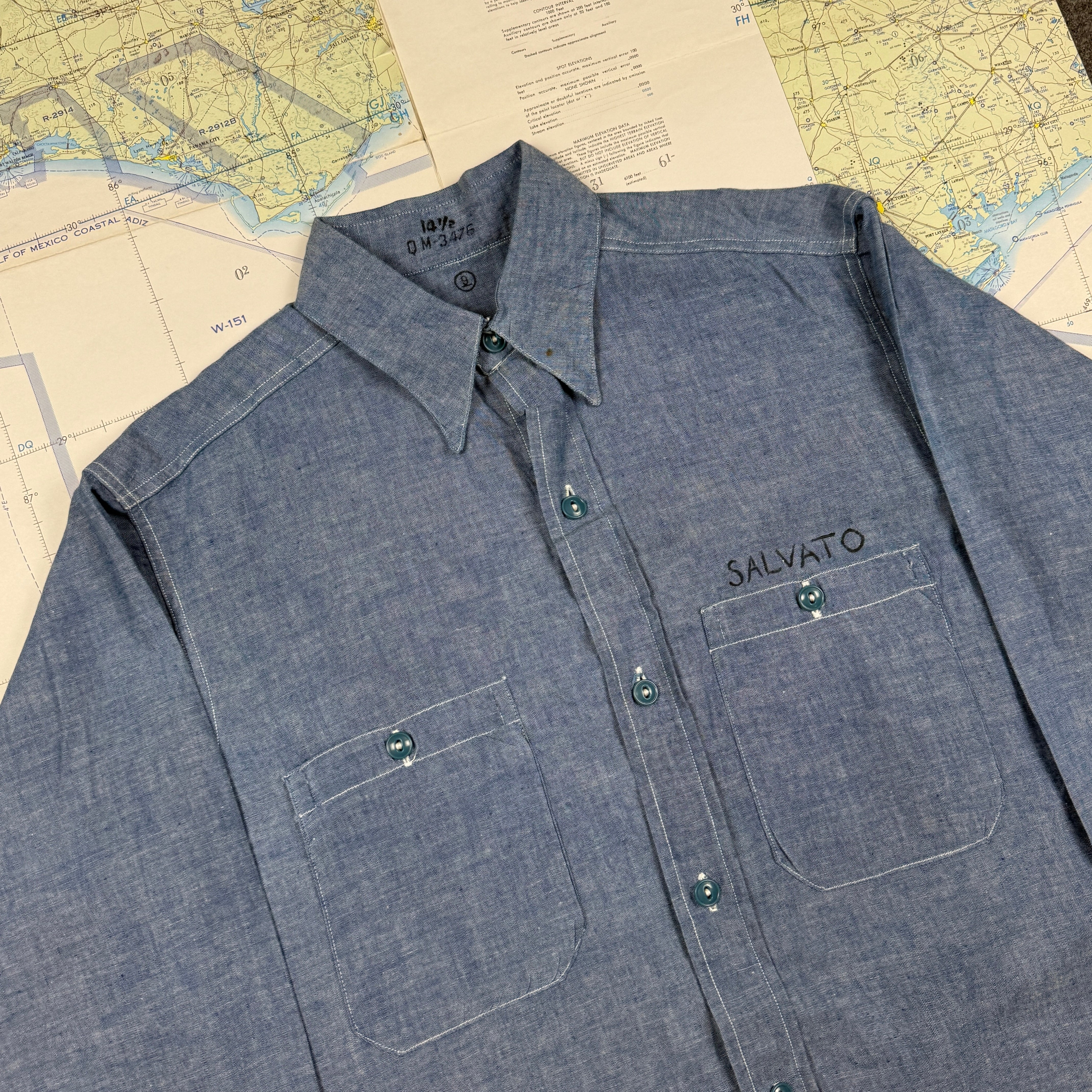 US Navy 1950s Chambray Shirt - Deadstock