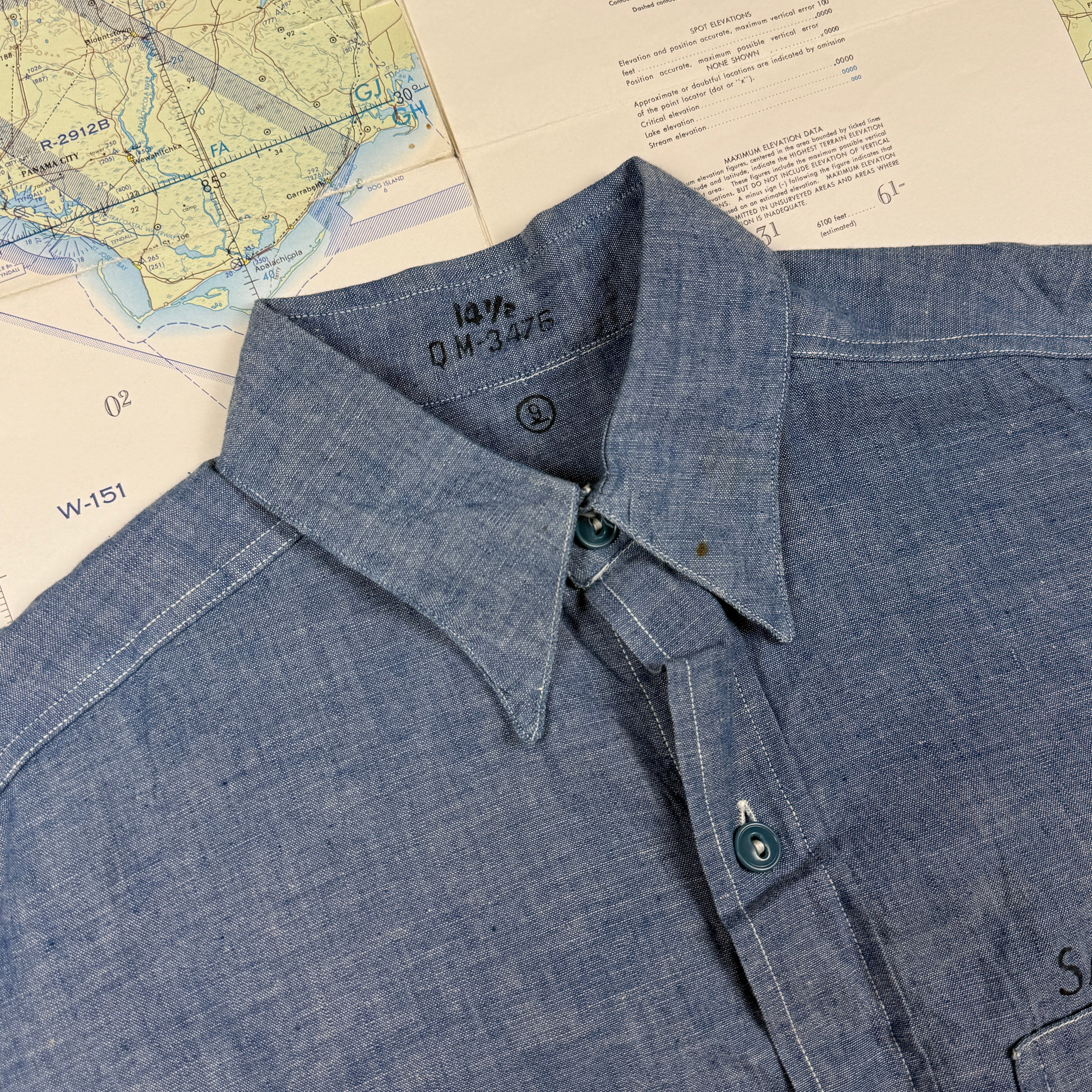 US Navy 1950s Chambray Shirt - Deadstock