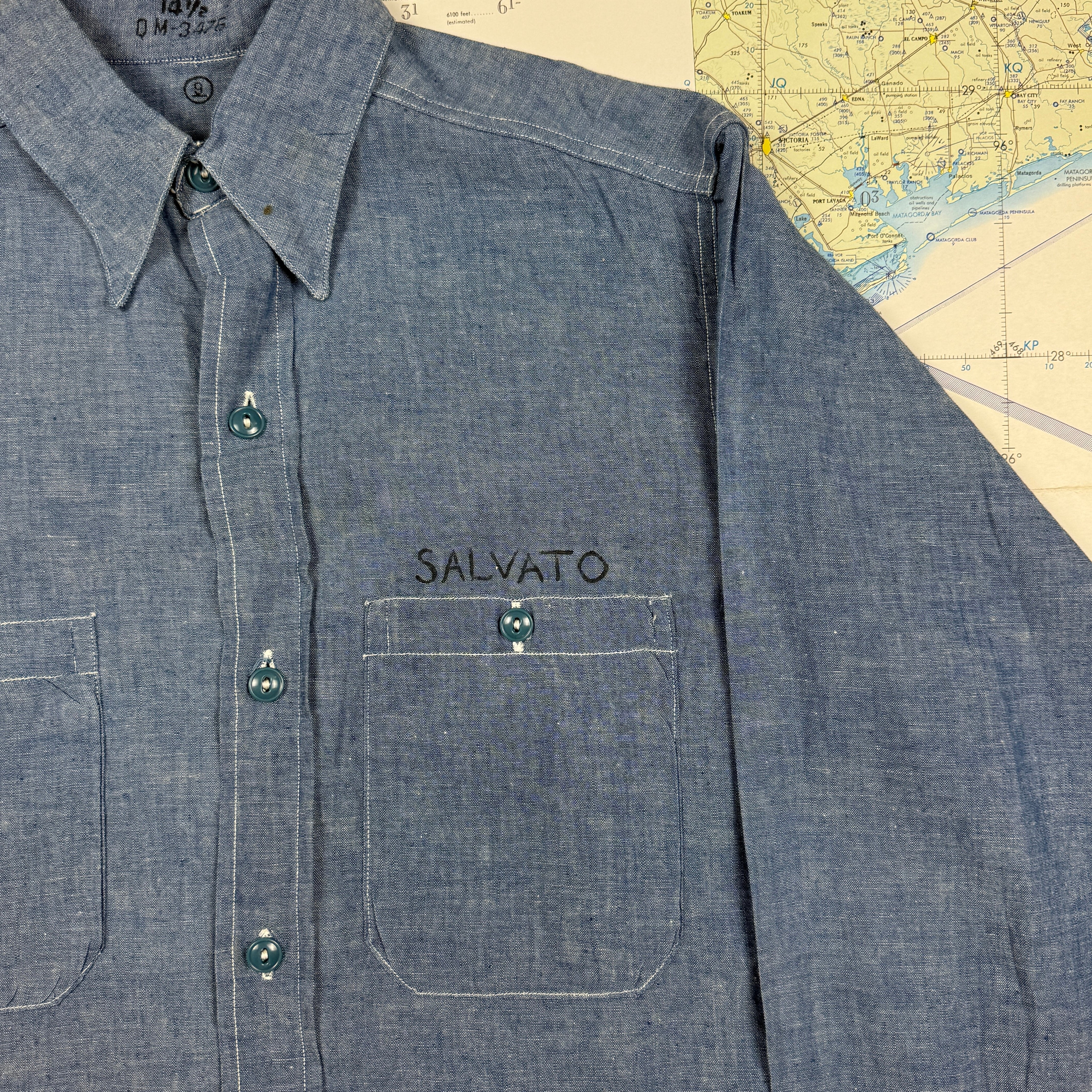 US Navy 1950s Chambray Shirt - Deadstock