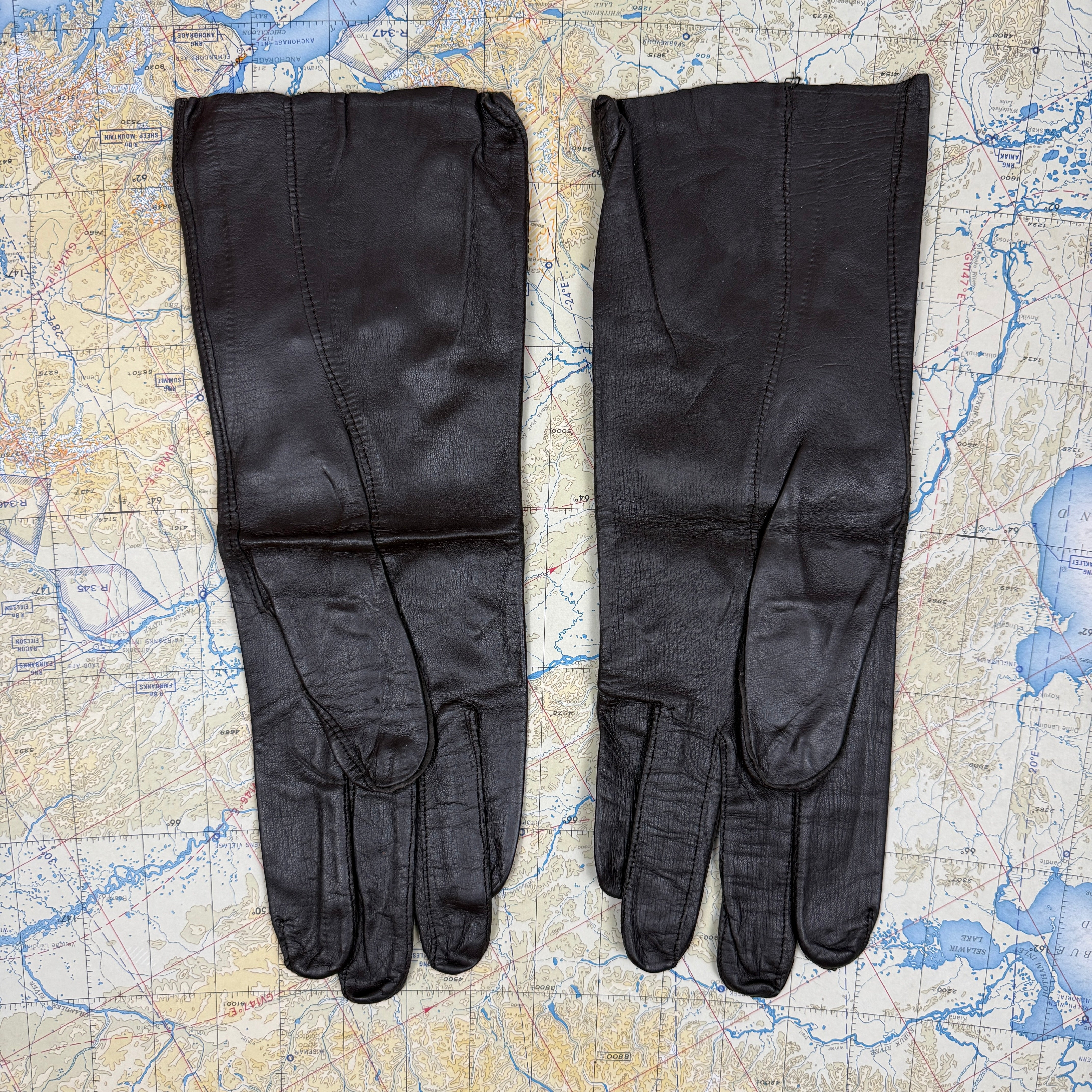 USN 1950s Leather B3A Flight Gloves - Unissued