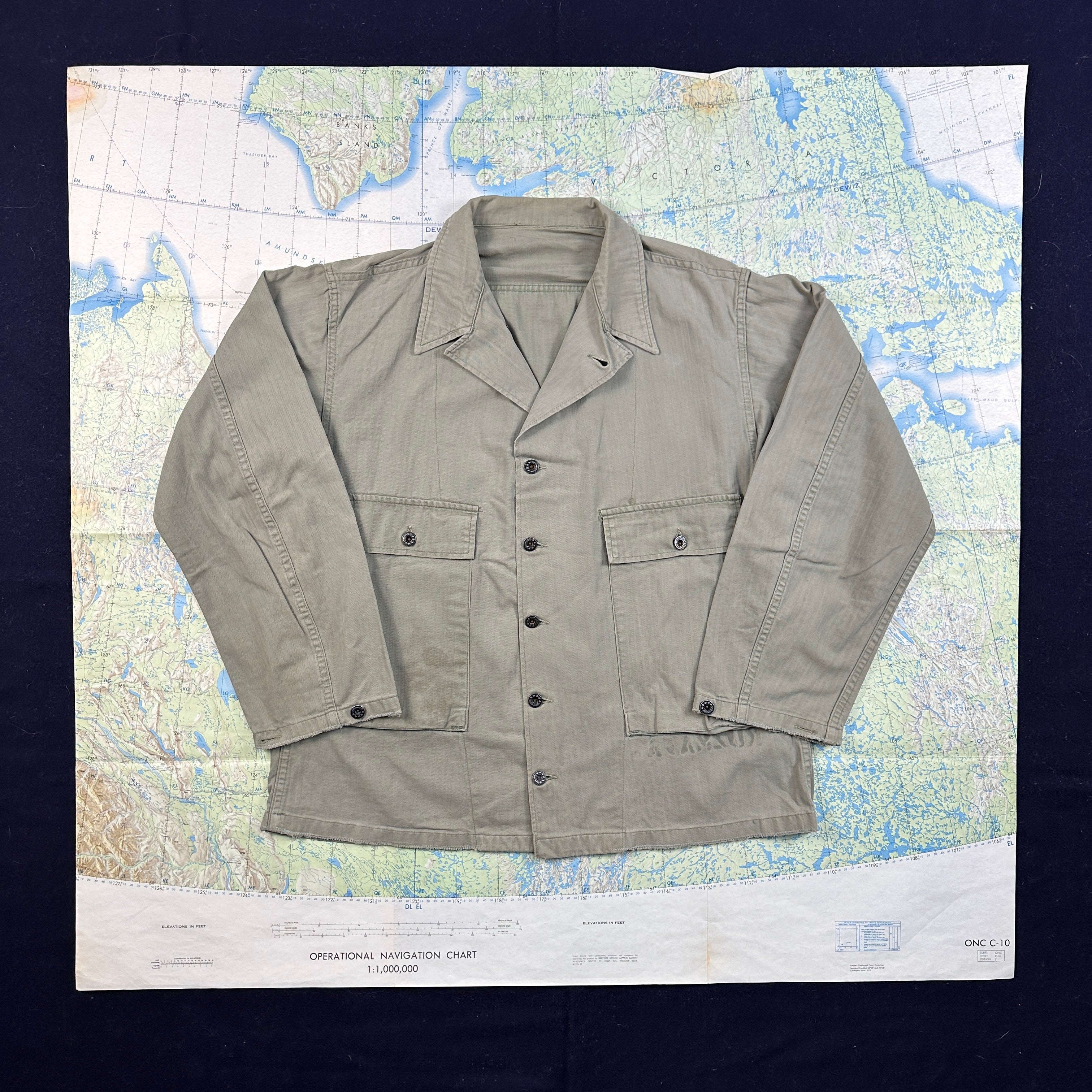 US Navy WW2 HBT Donut Button Shirt – The Major's Tailor