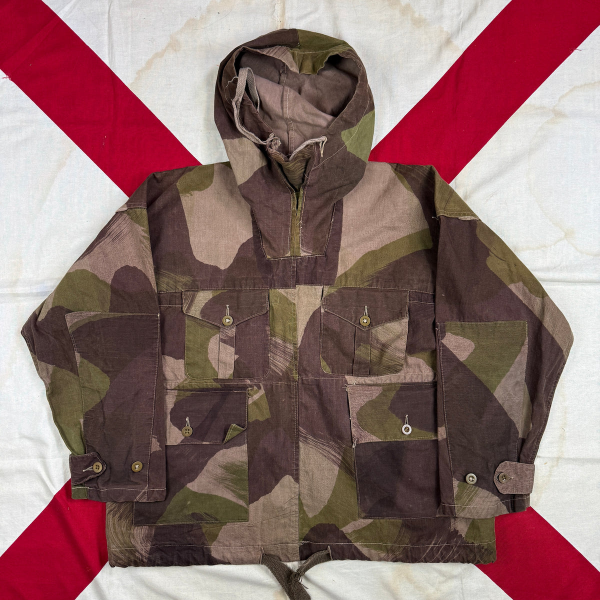 British Army WW2 Windproof Camo Smock - Rare Canvas Version
