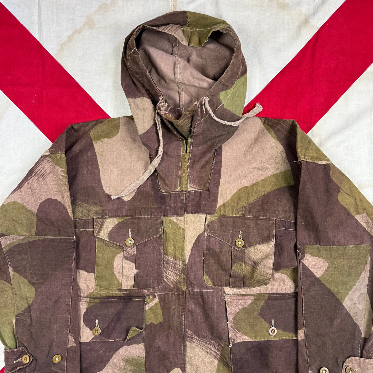 British Army WW2 Windproof Camo Smock - Rare Canvas Version