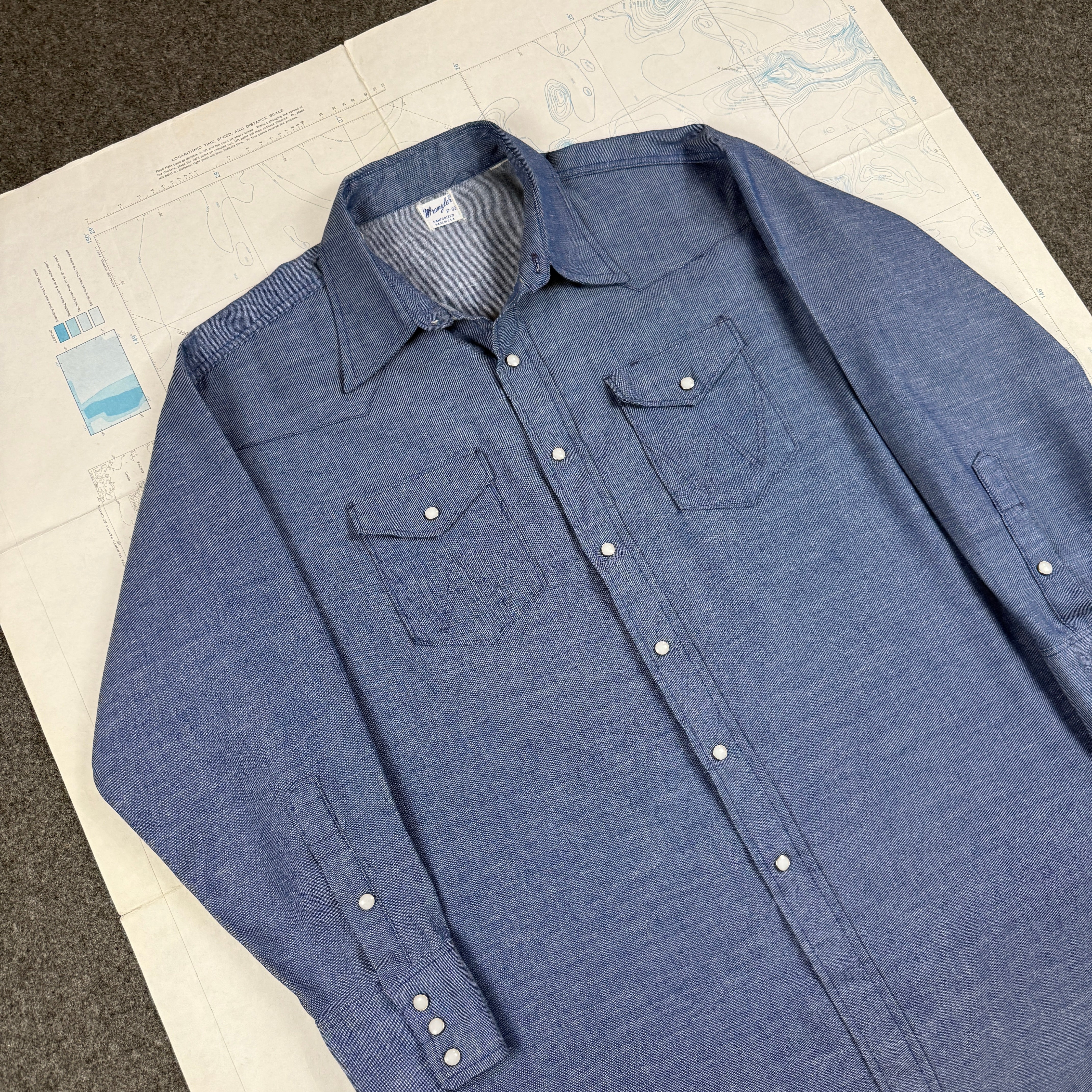 Wrangler 1960s Chambray Western Shirt - Mint Condition