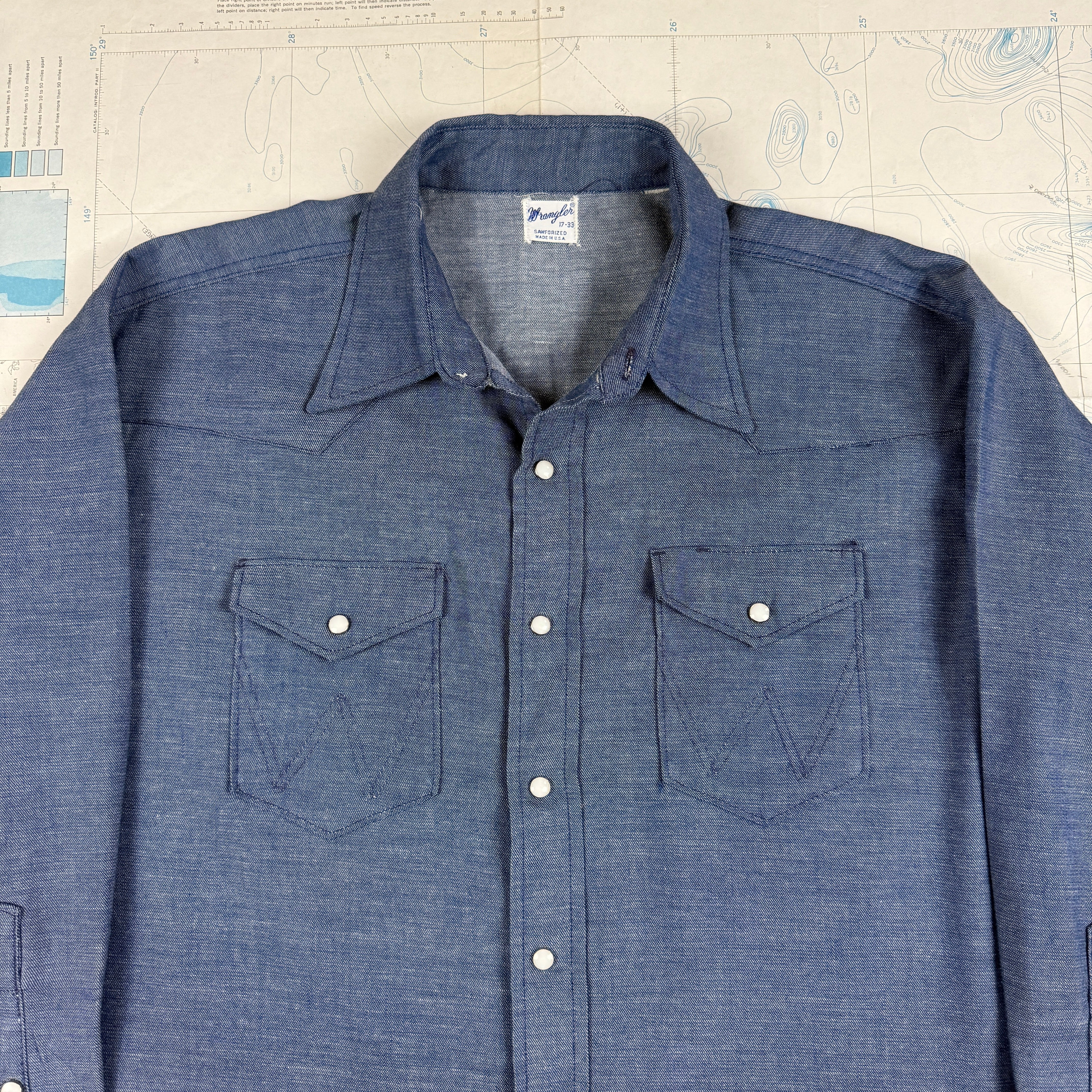 Wrangler 1960s Chambray Western Shirt - Mint Condition