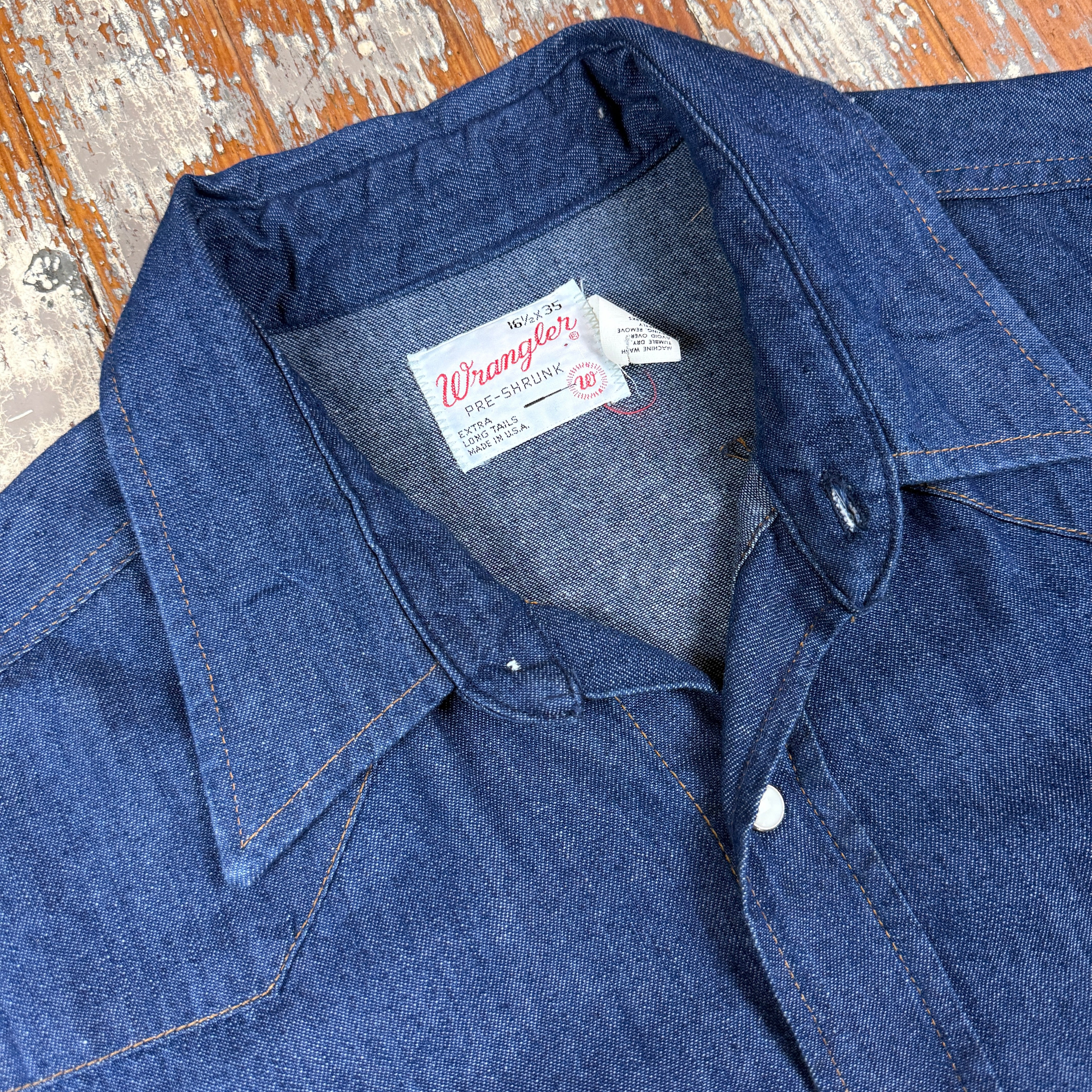 Wrangler 27MW 1970s Denim Western Shirt