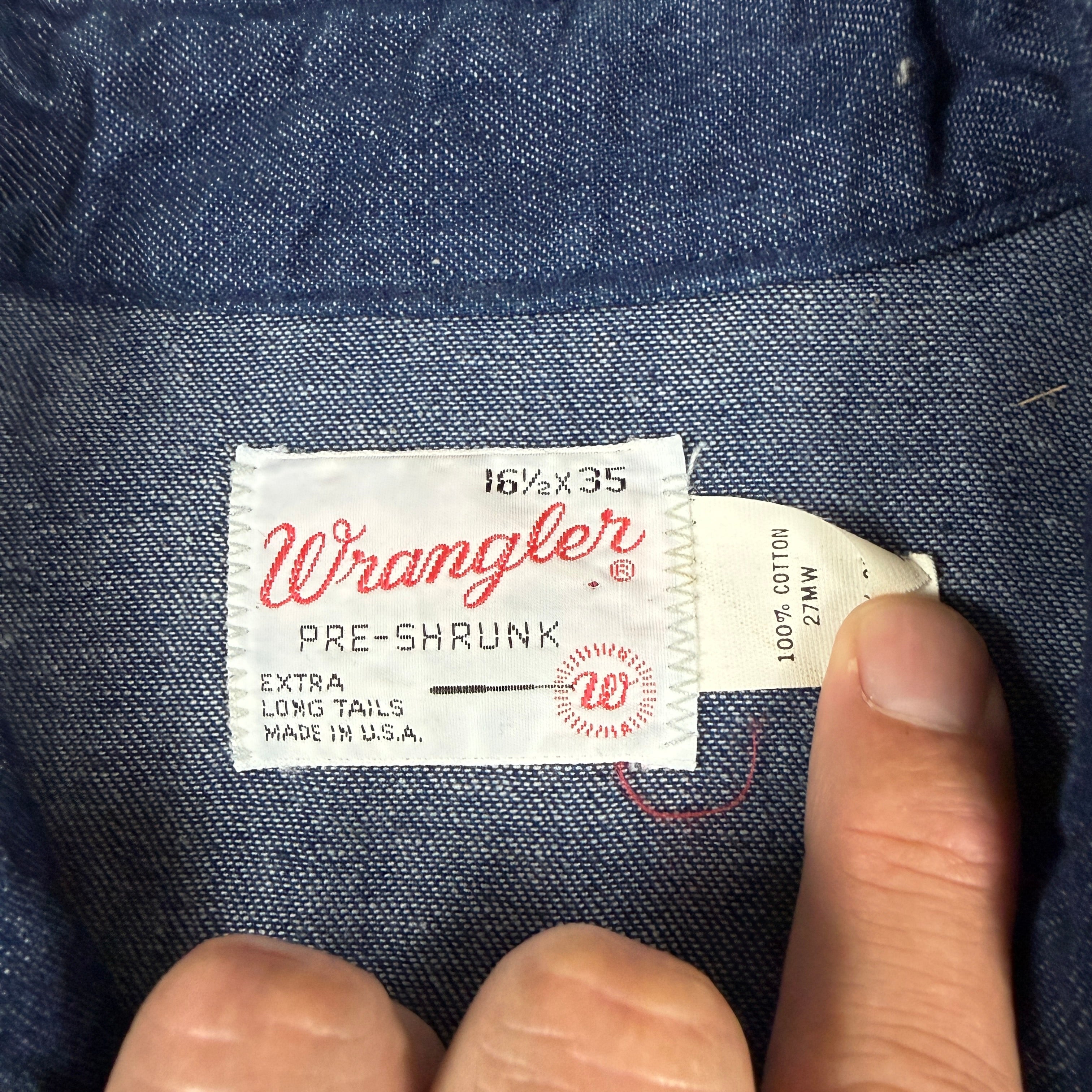 Wrangler 27MW 1970s Denim Western Shirt