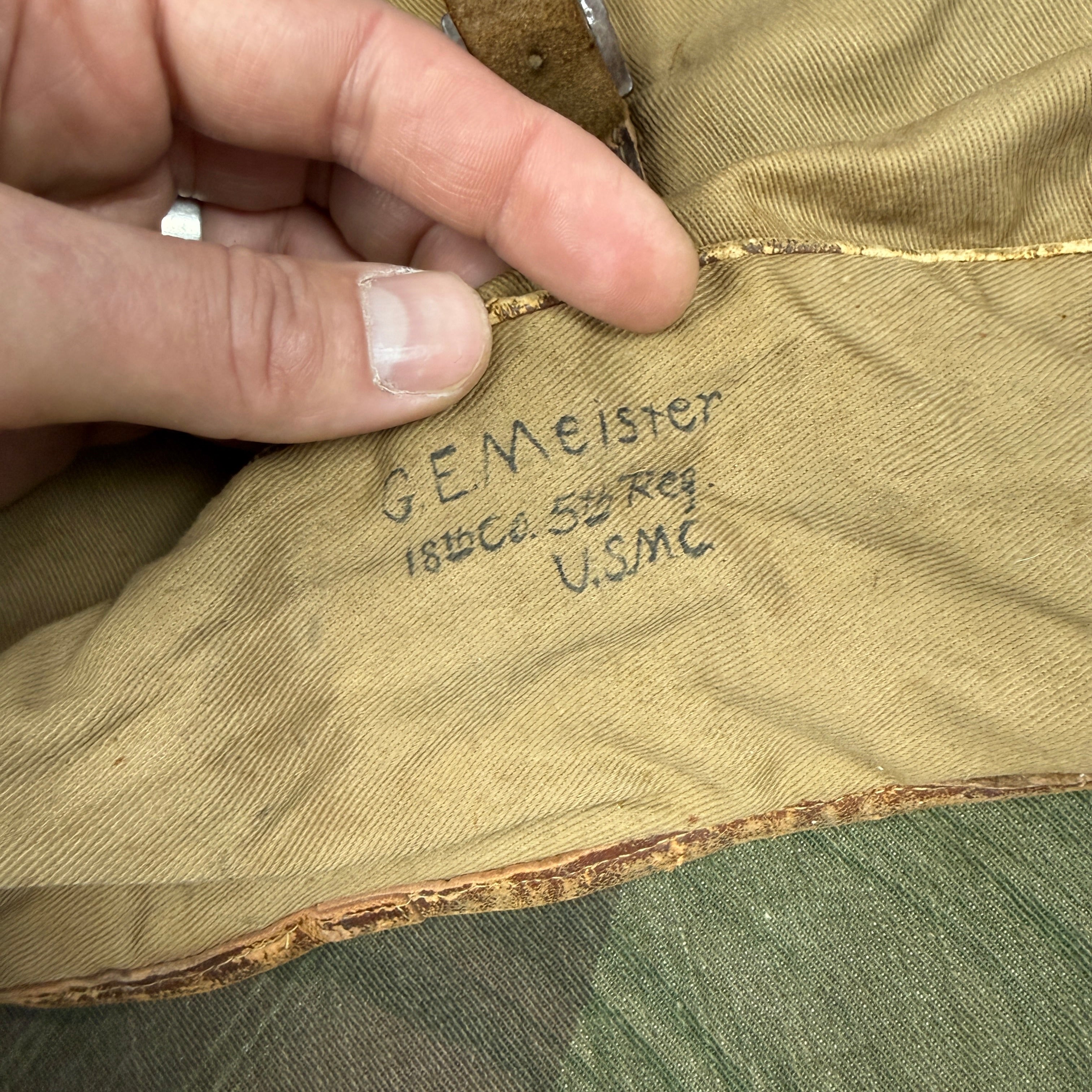 USMC WW1 Musette Bag named to 5th Marines