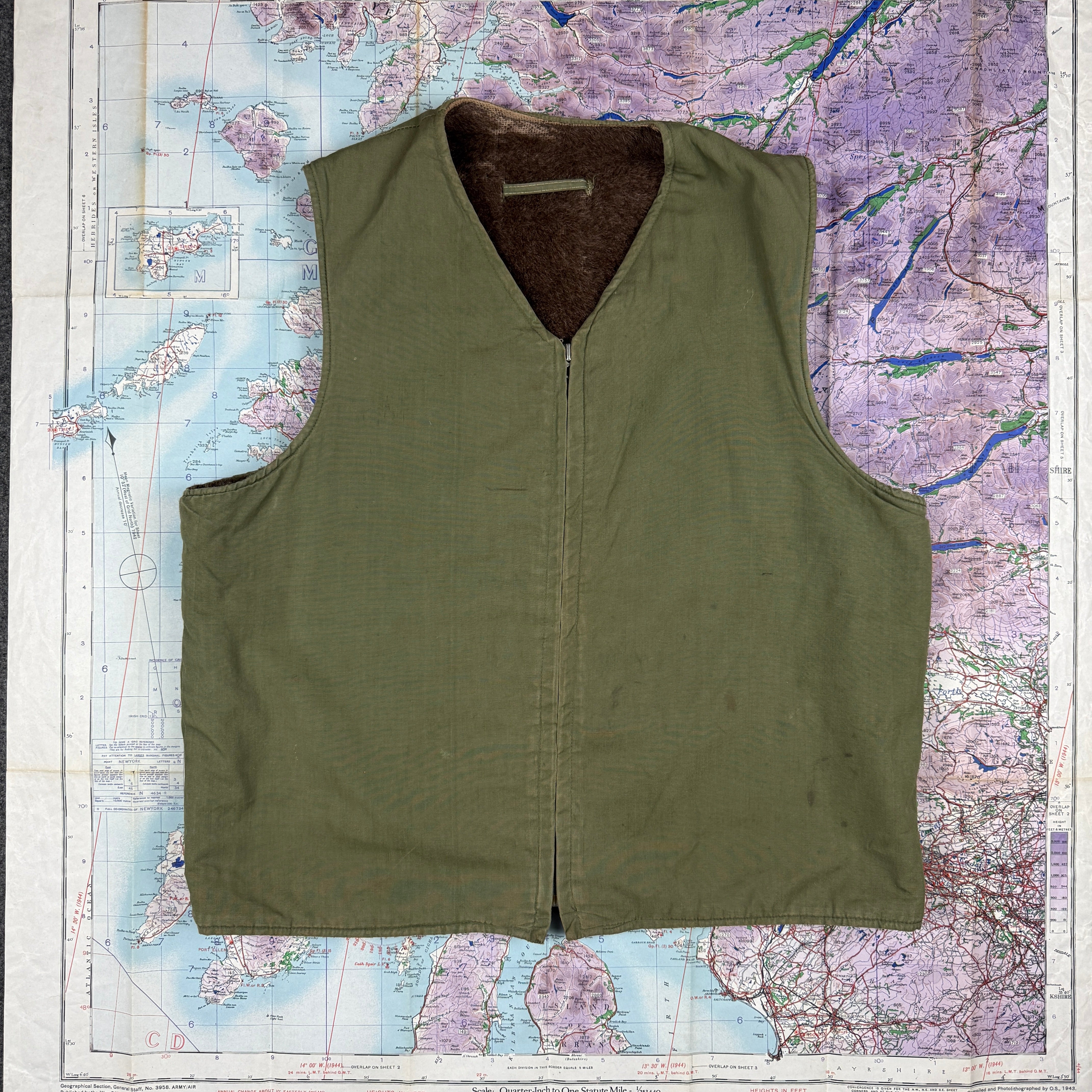 US Army Alpaca Lined Vest - size 38