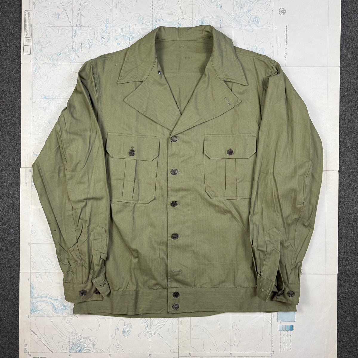 US Army Pre-War HBT Fatigue Shirt Deadstock Size 42L