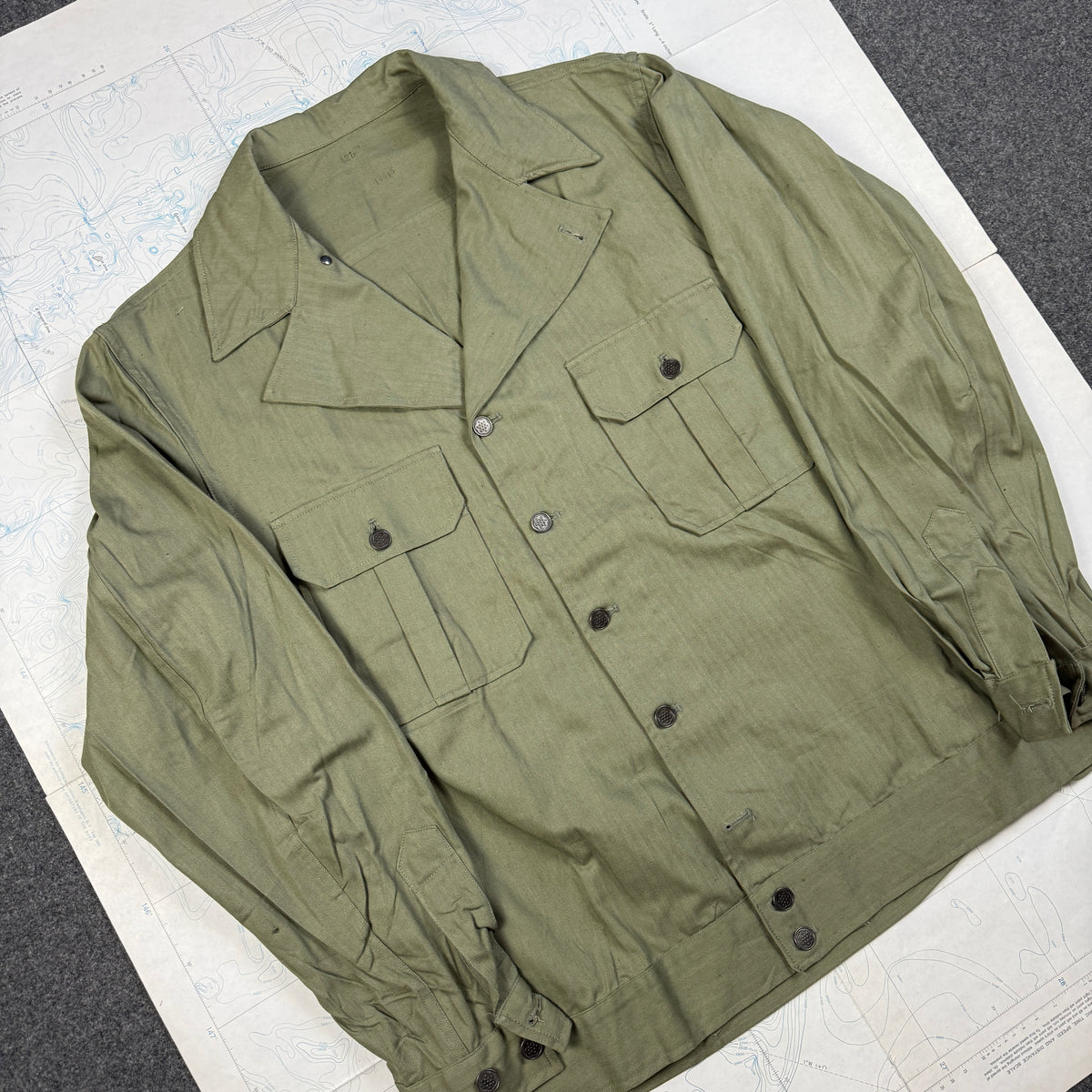 US Army Pre-War HBT Fatigue Shirt Deadstock Size 42L
