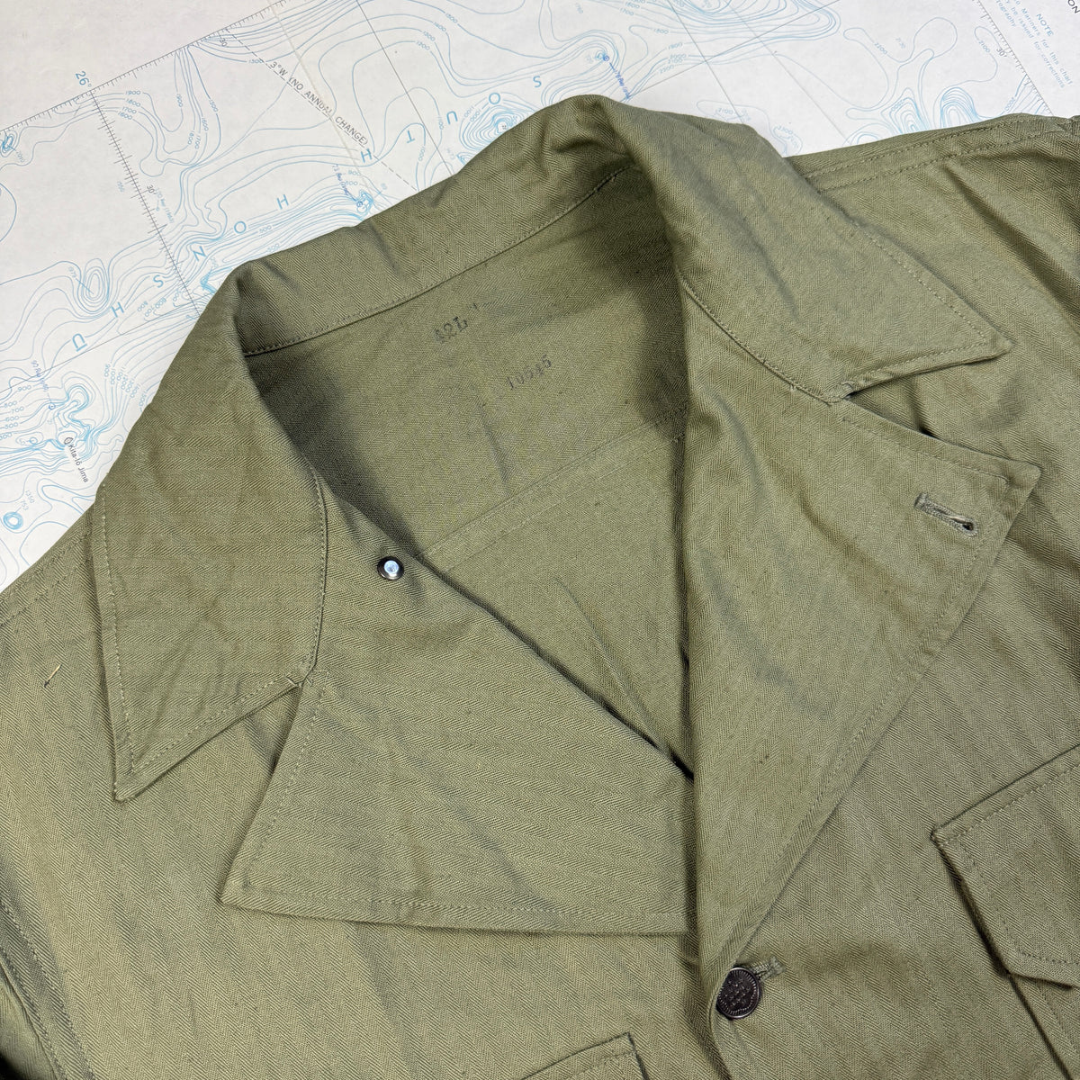 US Army Pre-War HBT Fatigue Shirt Deadstock Size 42L