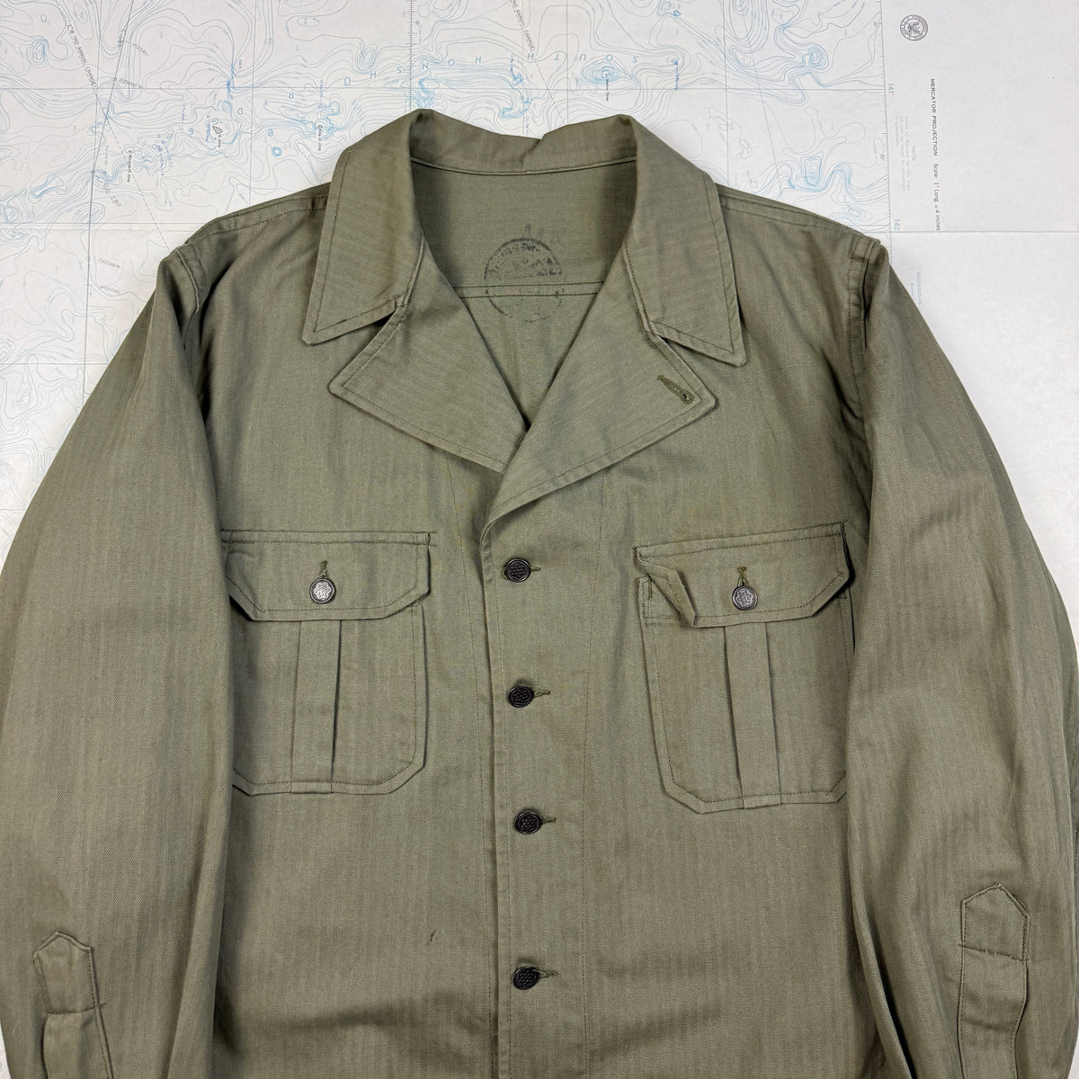 US Army Pre-War HBT Fatigue Shirt Deadstock Size 44