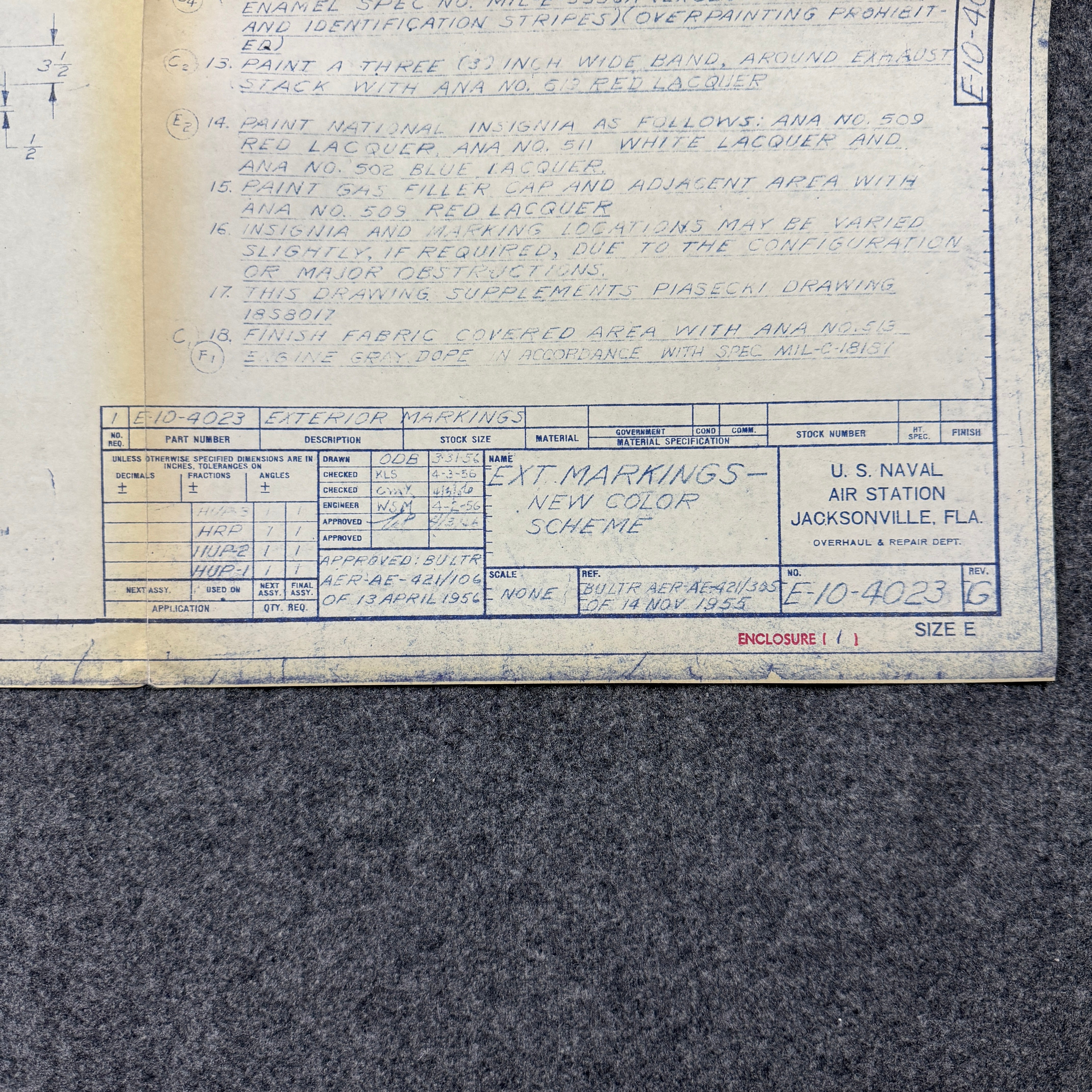 US Navy 1956 Piasecki HUP Retriever Blueprint