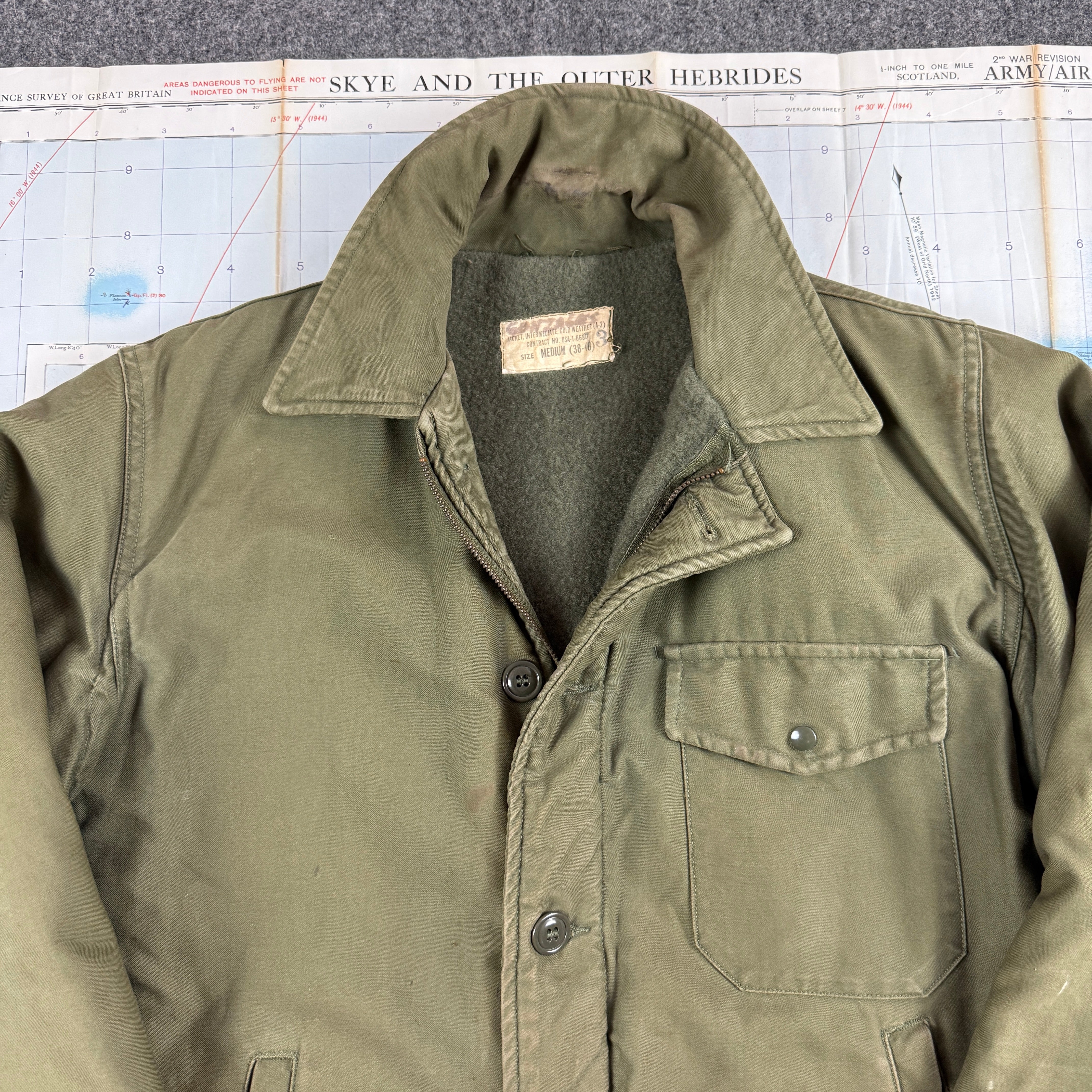 US Navy Early Pattern A2 Deck Jacket - Size Medium