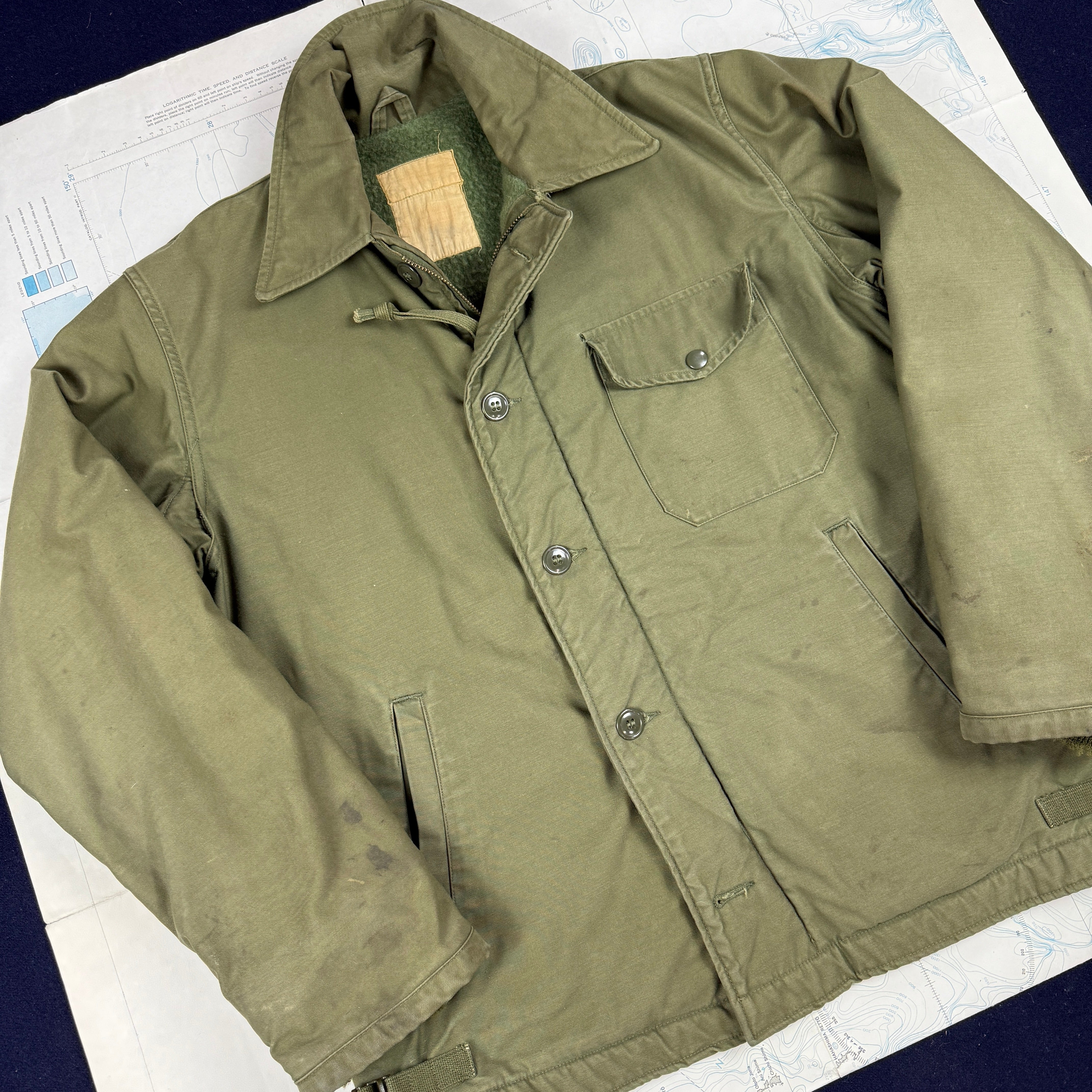 US Navy Early Pattern A2 Deck Jacket - Size Medium