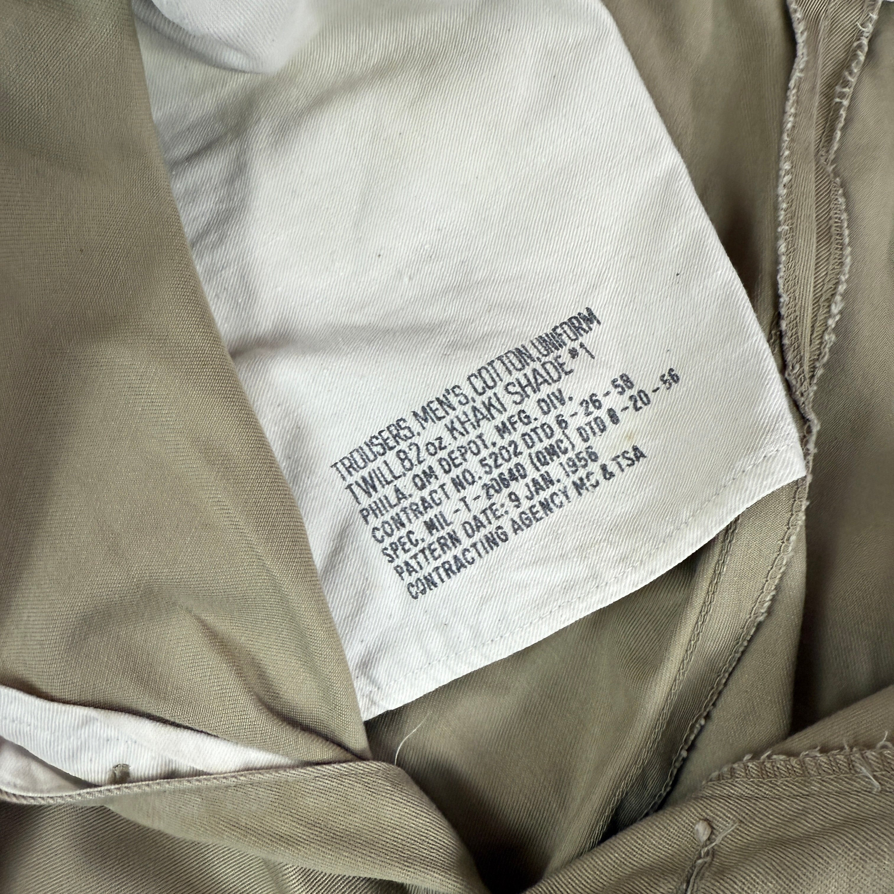 US Army 1956 Pattern Chino Trousers - Size 37