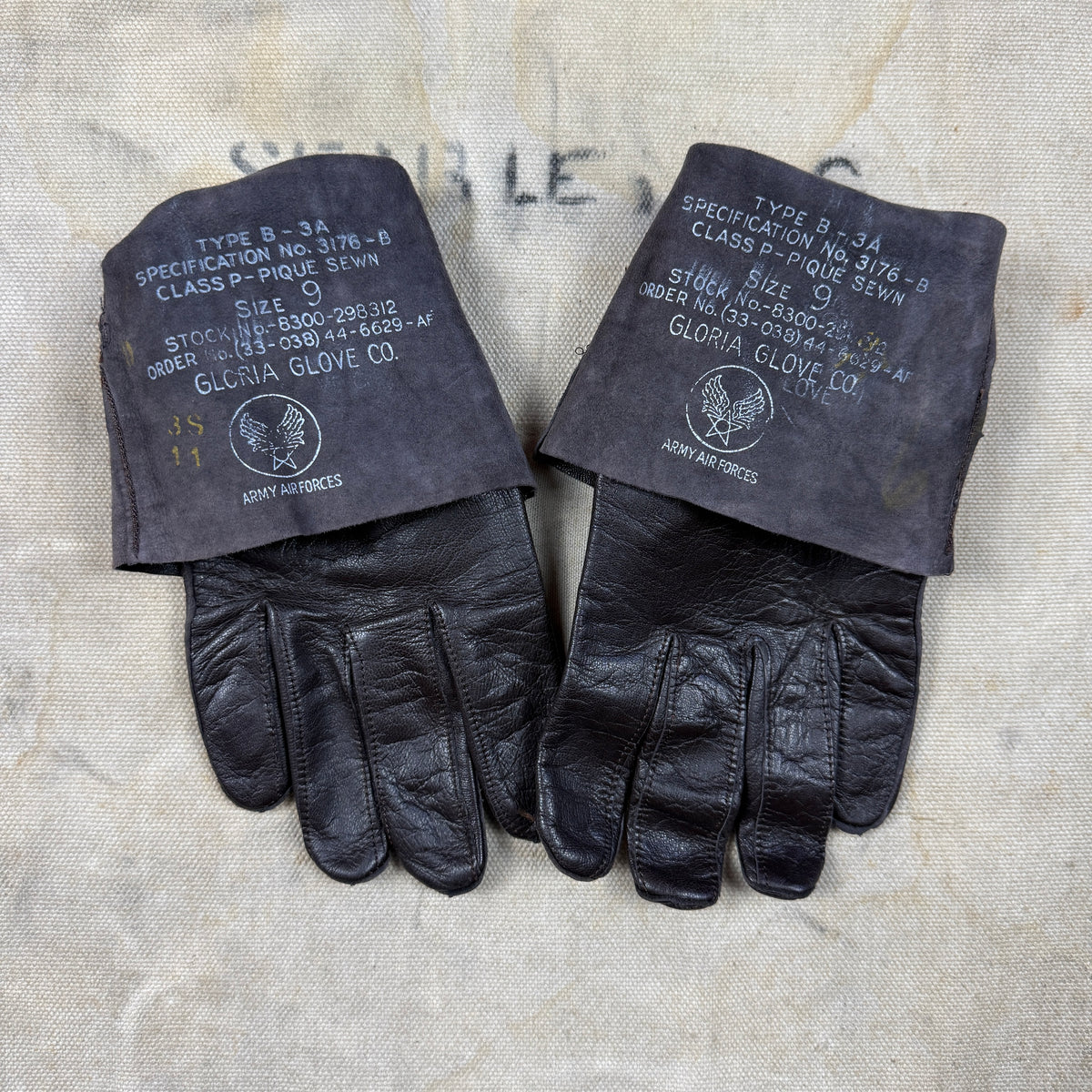 USAAF WW2 Leather B-3A Flight Gloves - Deadstock