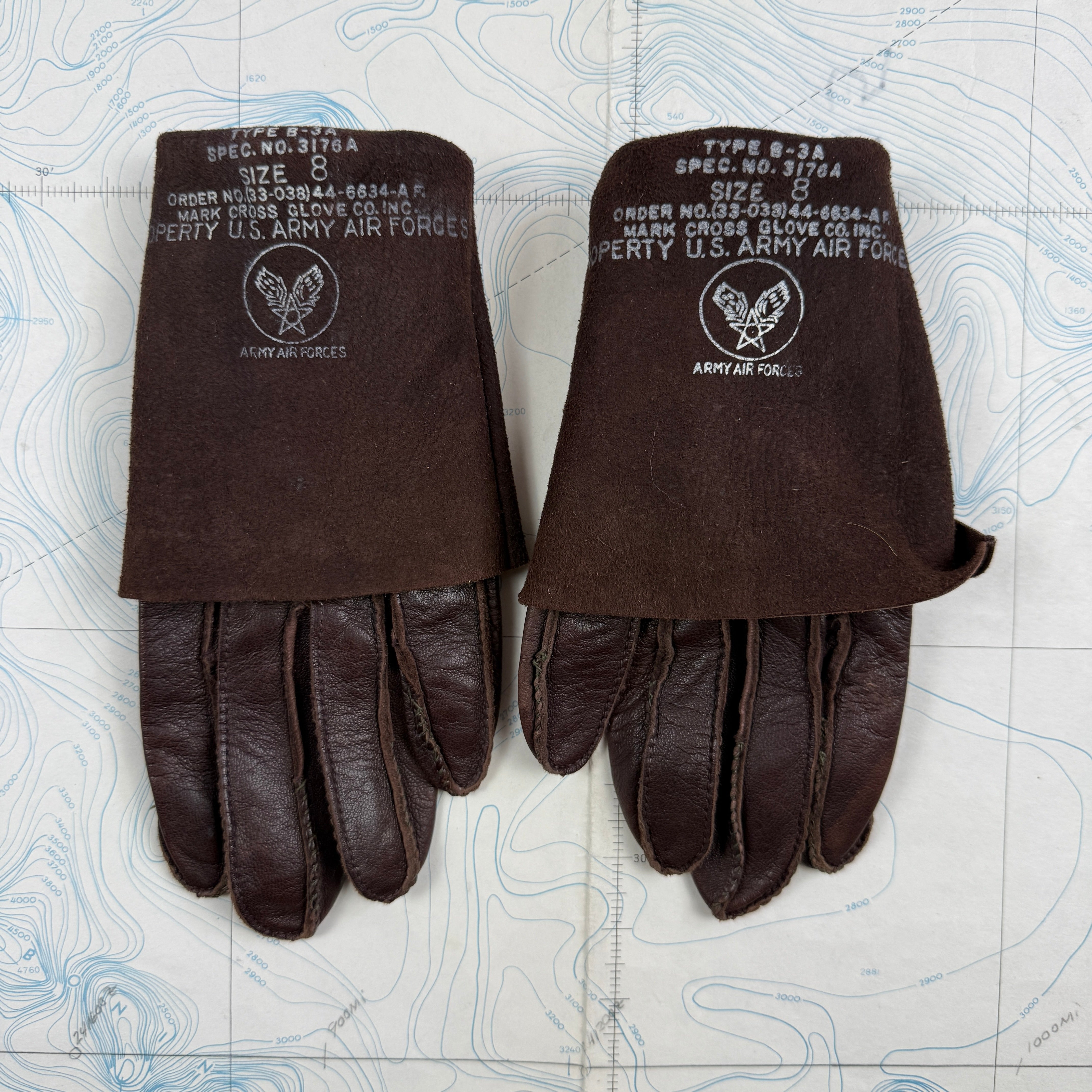 USAAF WW2 Leather B-3A Flight Gloves - Deadstock
