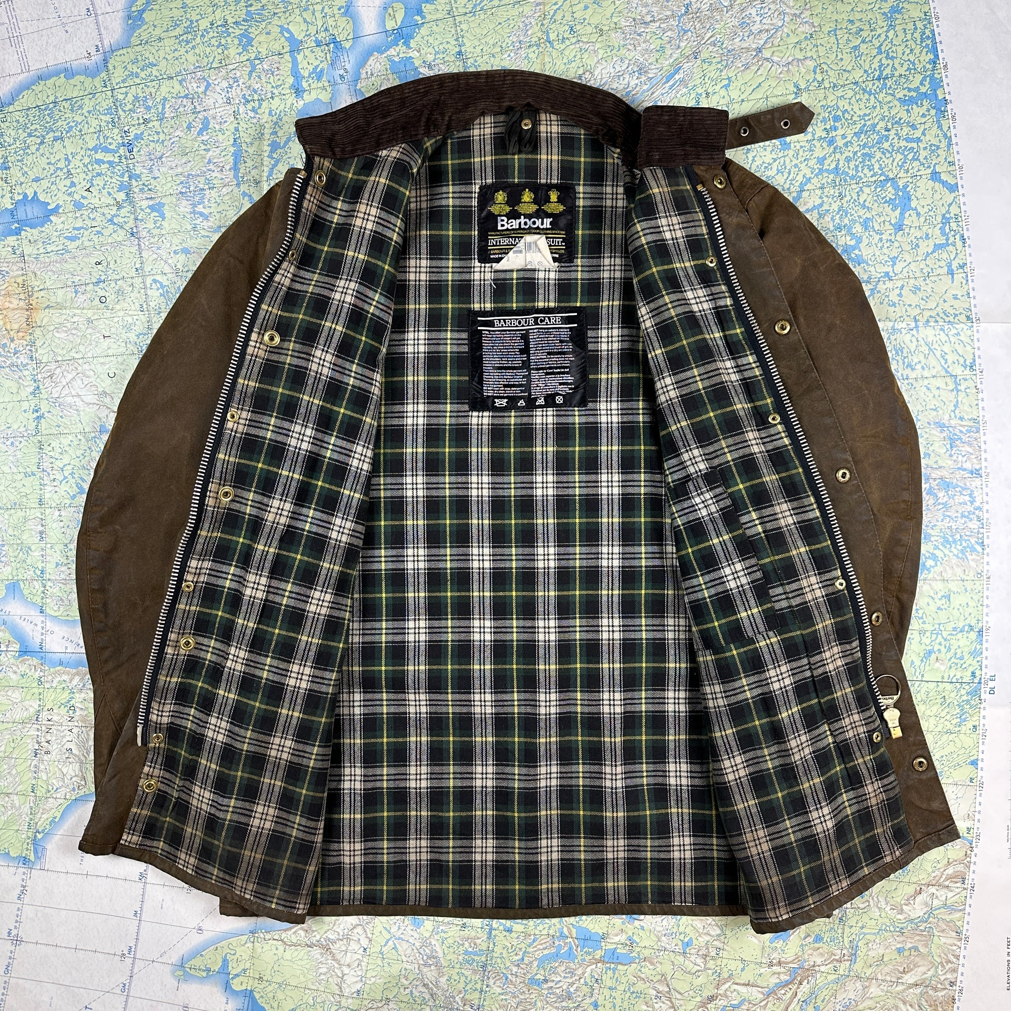 Barbour Oiled Cotton Jacket 90s Vintage INTERNATIONAL NATO