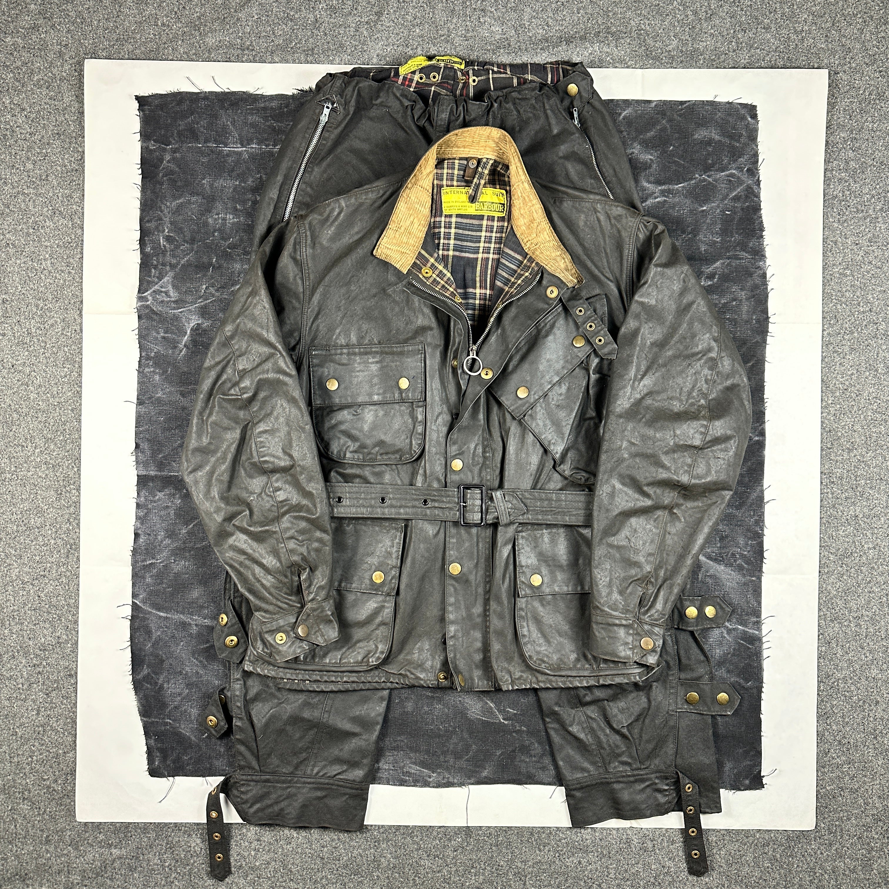 Barbour "Yellow Label" 1960s International Motorcycle Suit - Mint Condition