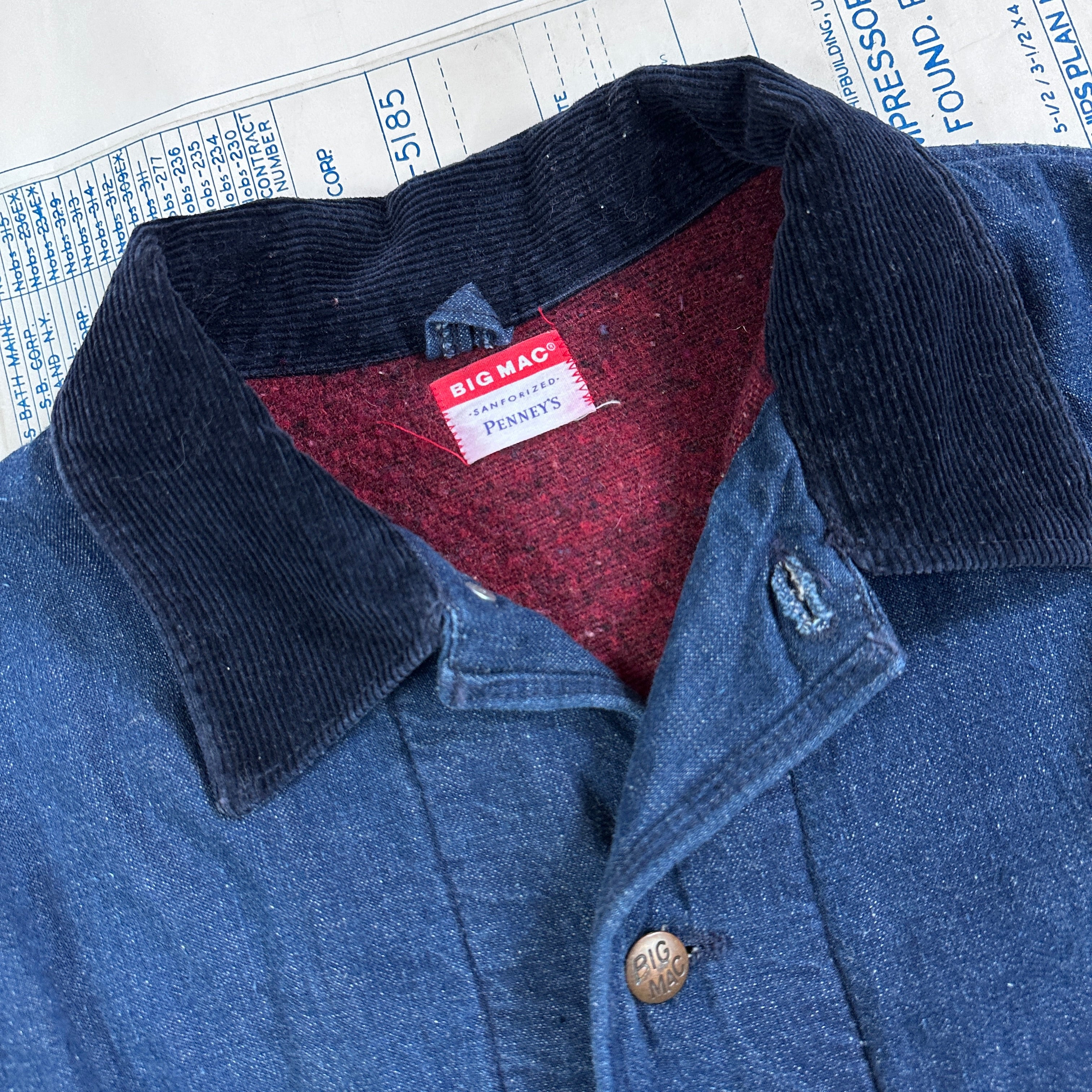 Big Mac 1950s Blanket Lined Chore Jacket