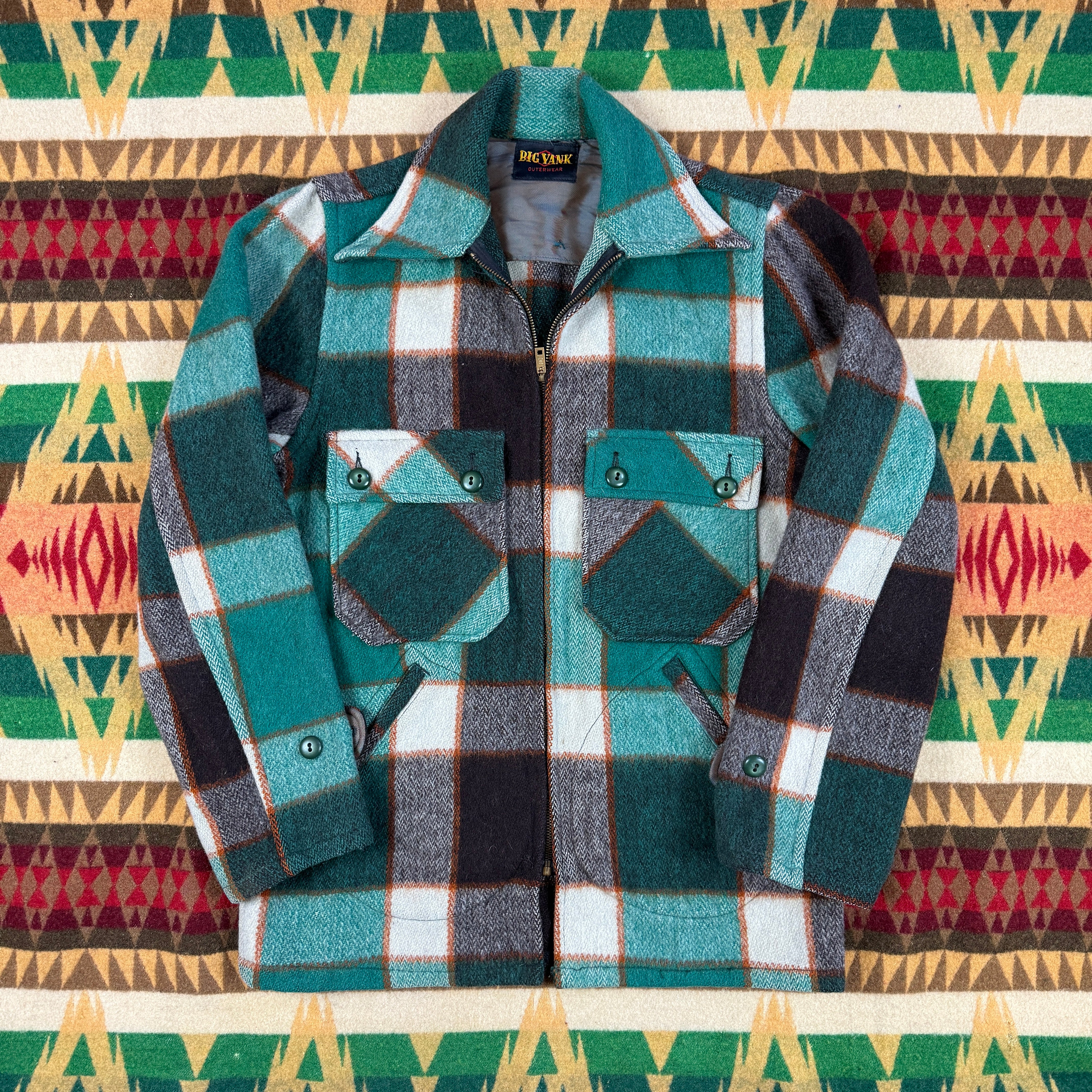 Big Yank 1940s Plaid Wool Jacket - Mint Condition
