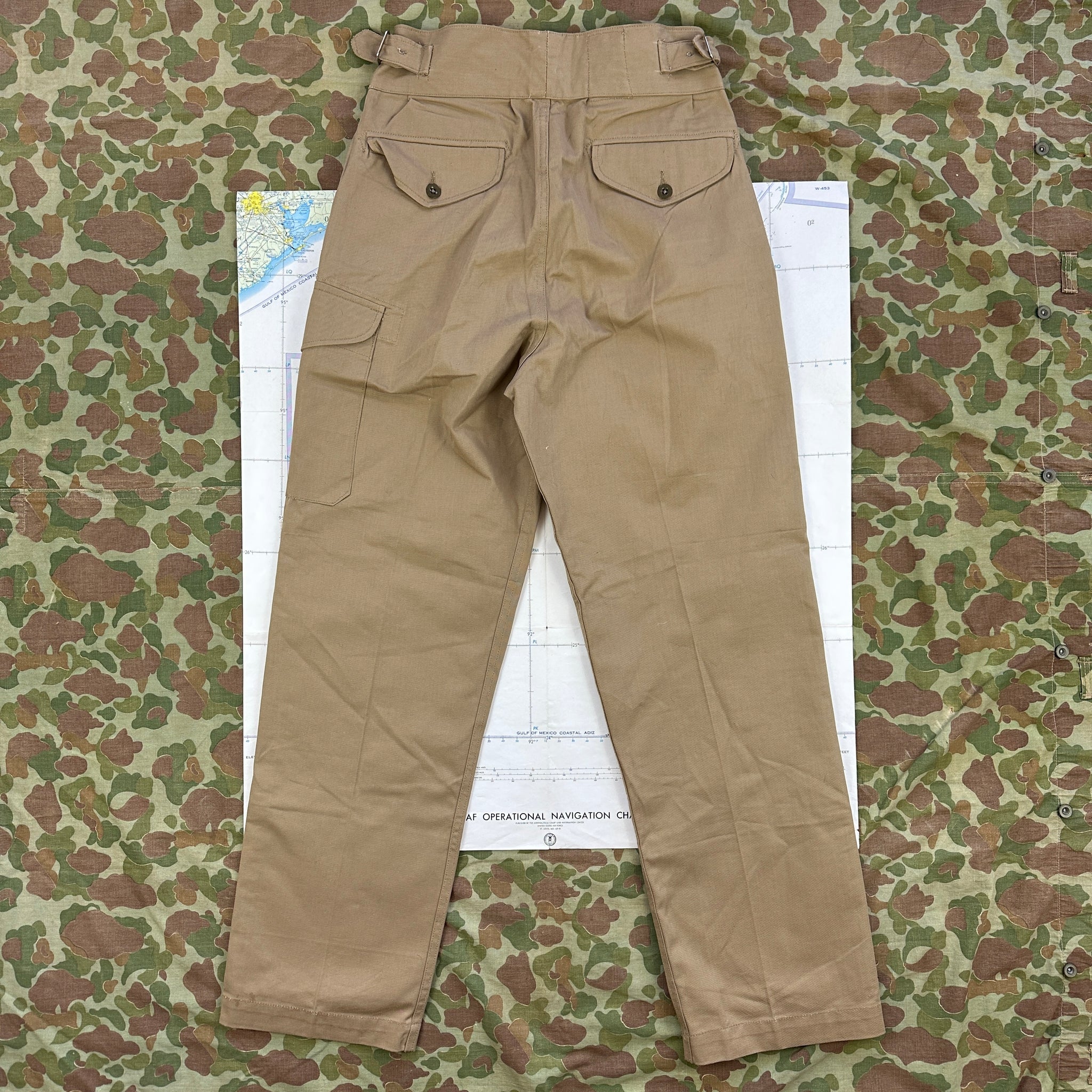 Unisex High Waisted Gurkha Pants - 100% Cotton - 1950s Army