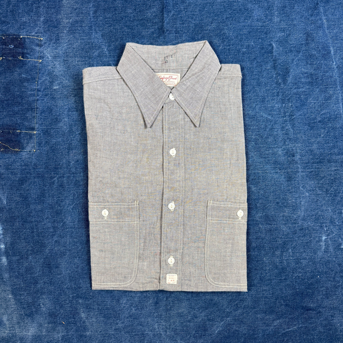 Grey 1940s/50s Chambray Shirt - Deadstock
