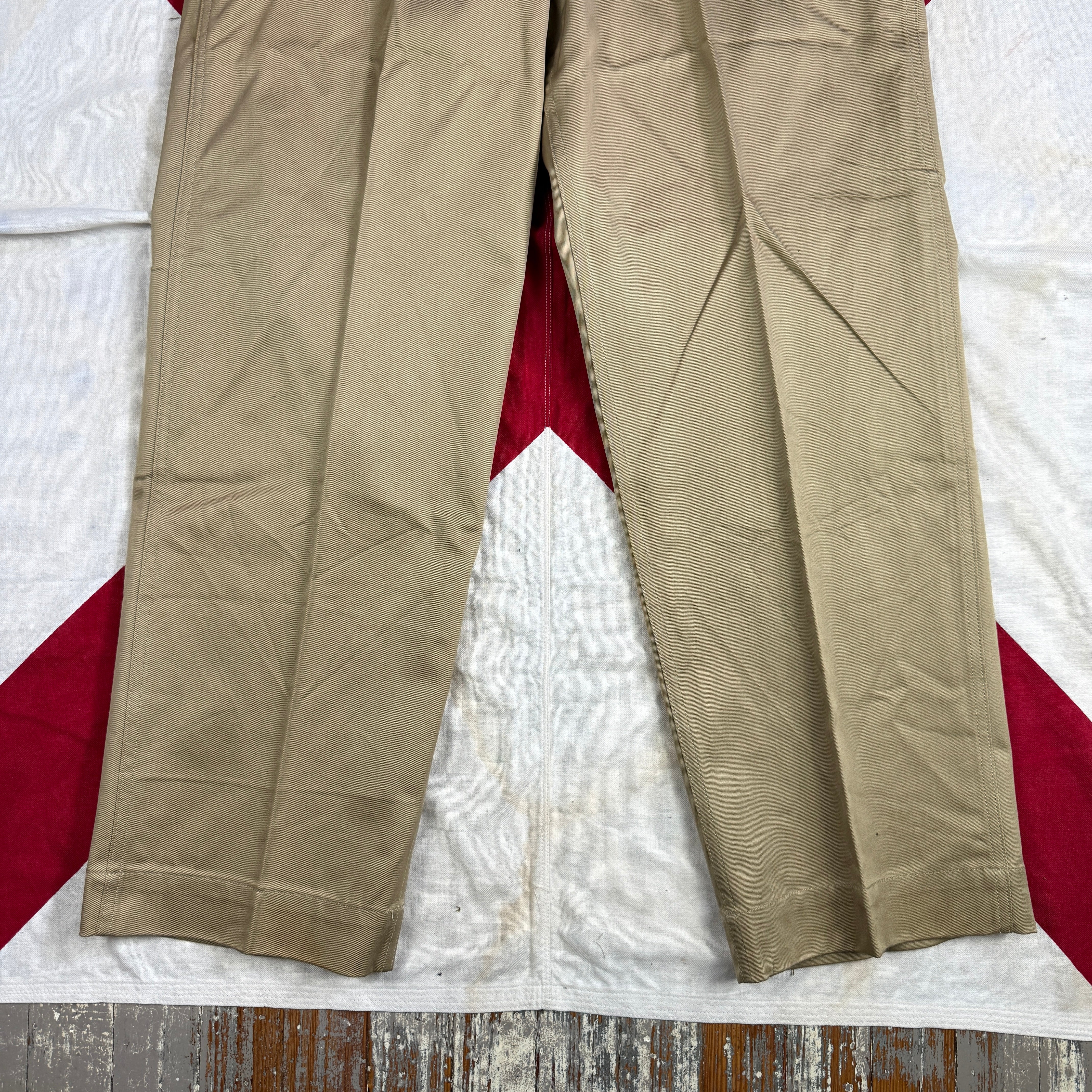 US Army WW2 1945 Pattern Chino Trousers - Size 34 - Deadstock