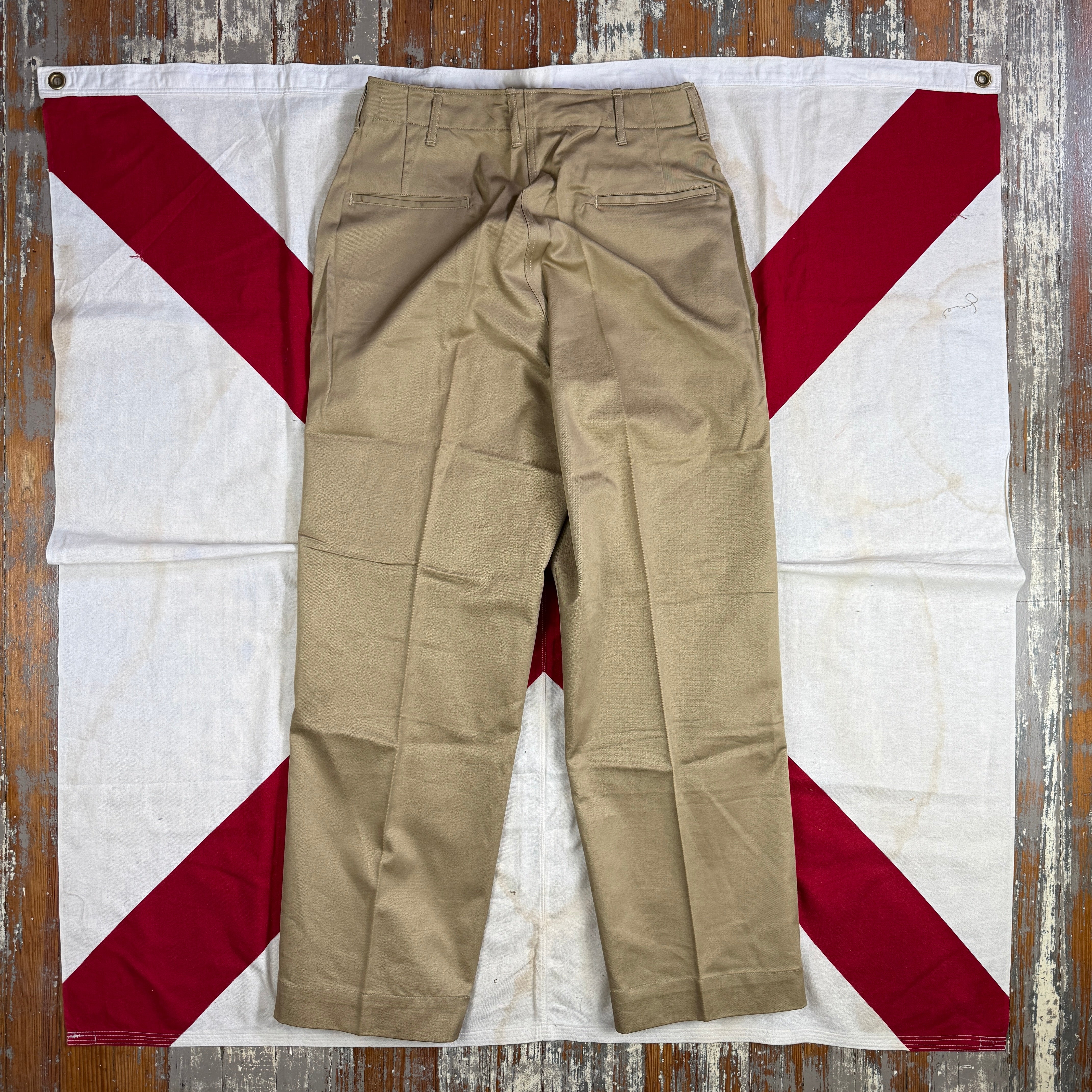 US Army WW2 1945 Pattern Chino Trousers - Size 34 - Deadstock