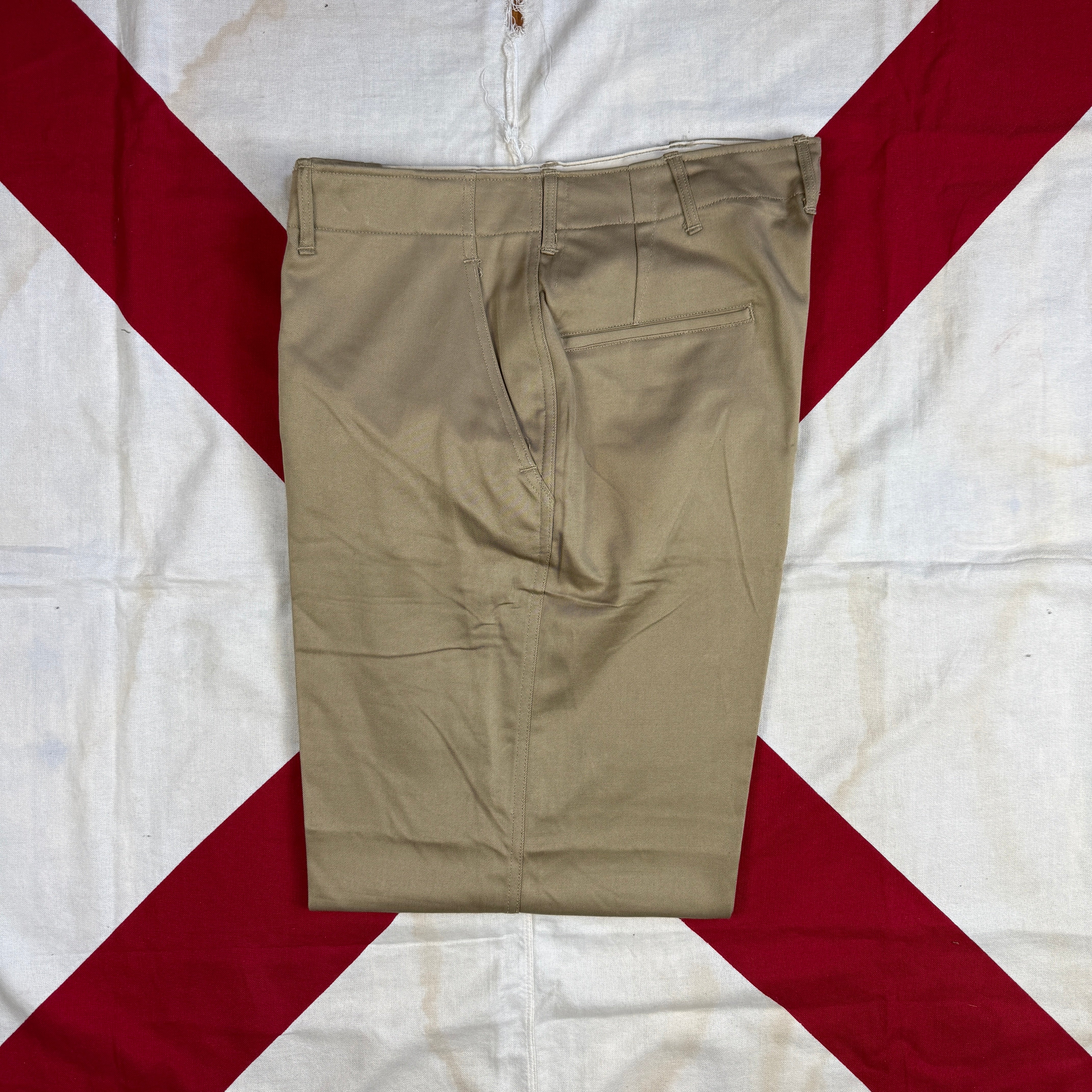 US Army WW2 1943 Pattern Chino Trousers - Size 34 - Deadstock
