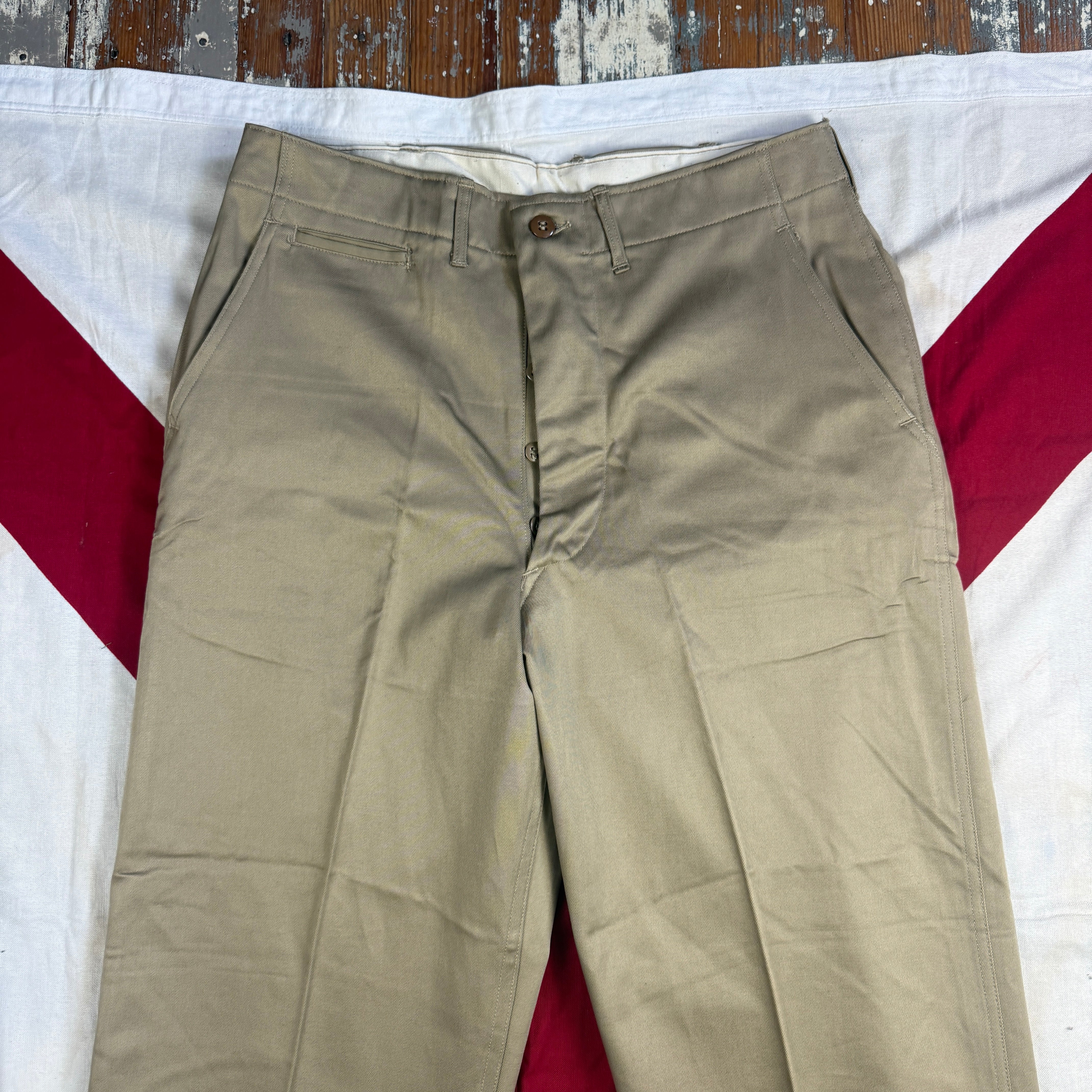 US Army WW2 1943 Pattern Chino Trousers - Size 34 - Deadstock