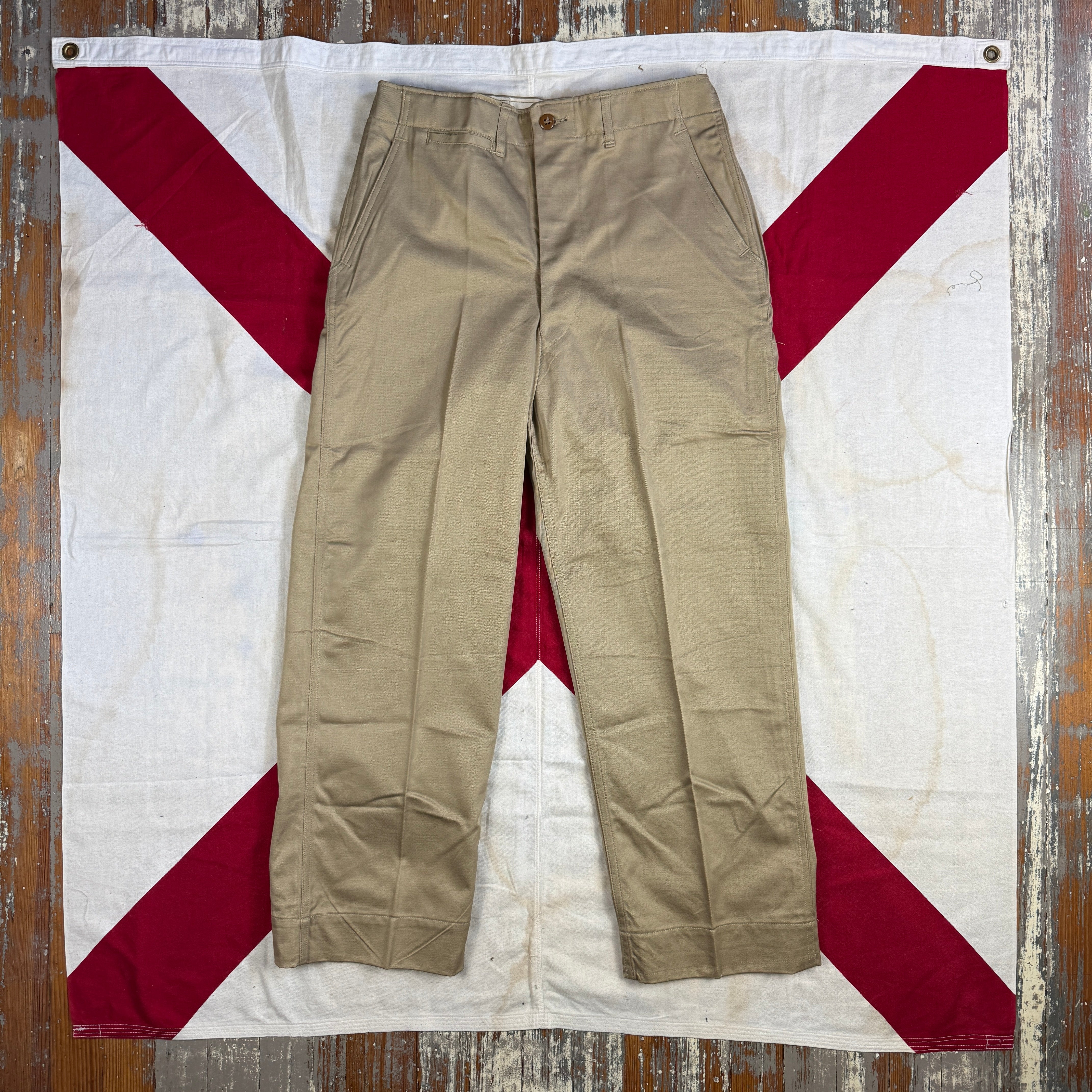 US Army WW2 1943 Pattern Chino Trousers - Size 34 - Deadstock