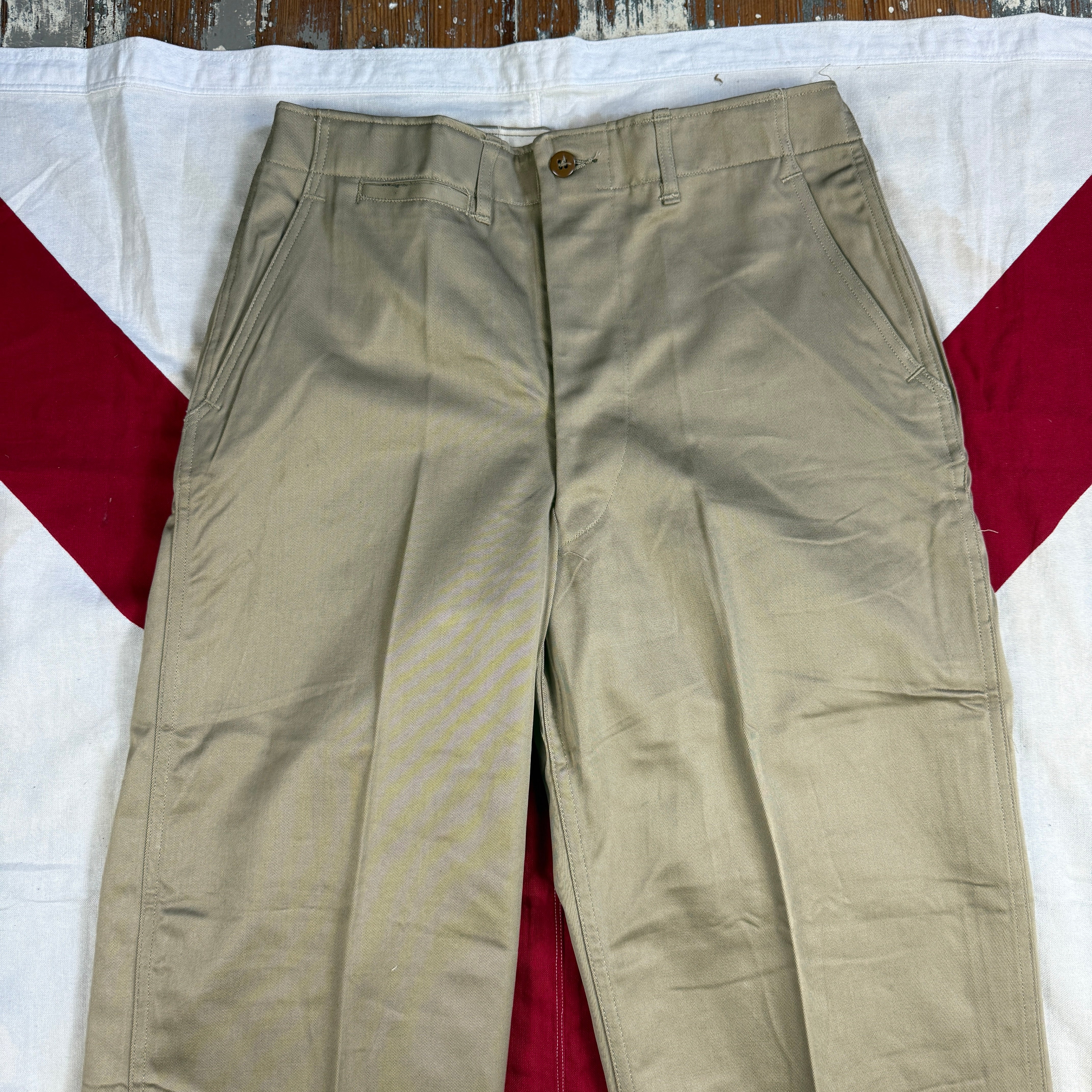 US Army WW2 1943 Pattern Chino Trousers - Size 34 - Deadstock