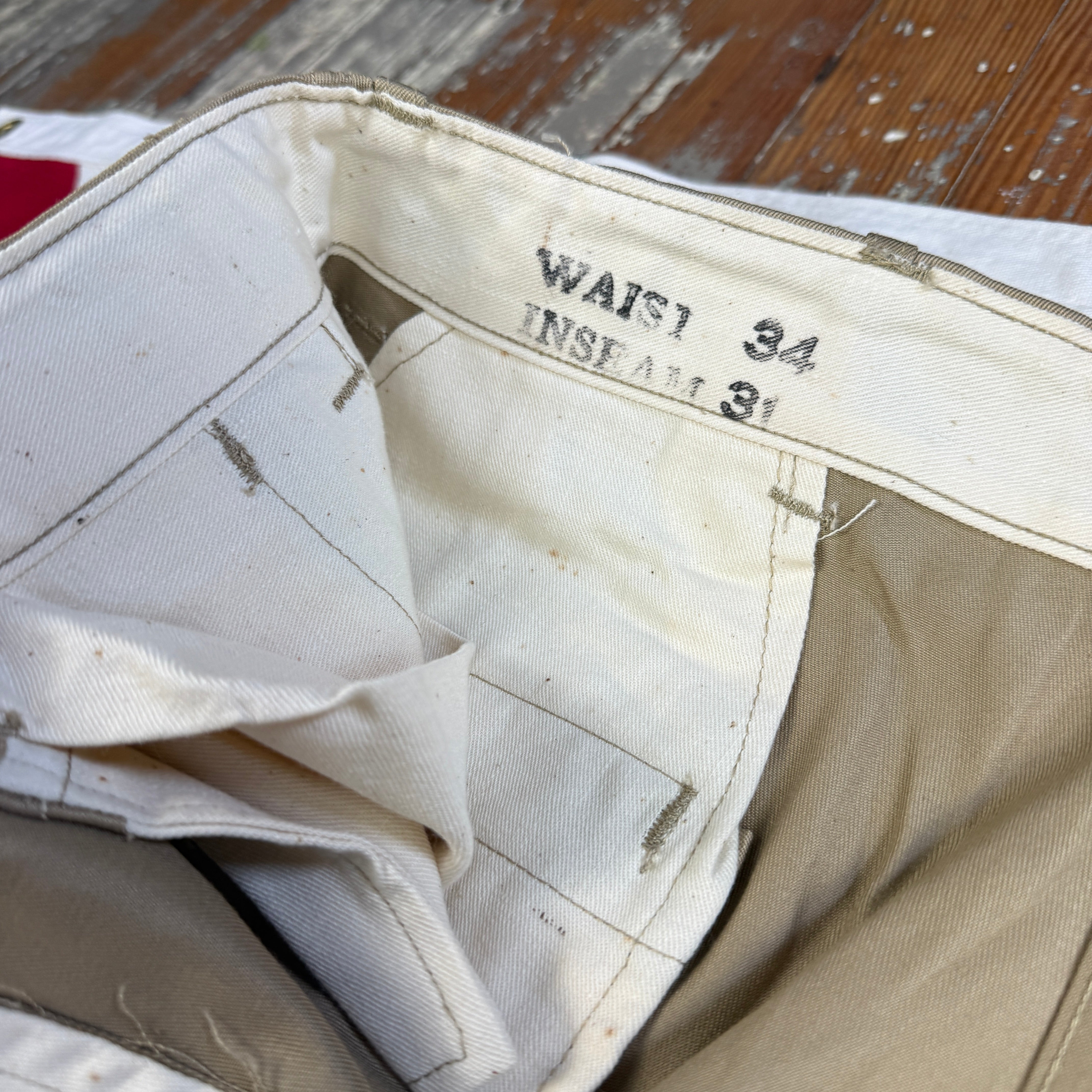 US Army WW2 1943 Pattern Chino Trousers - Size 34 - Deadstock