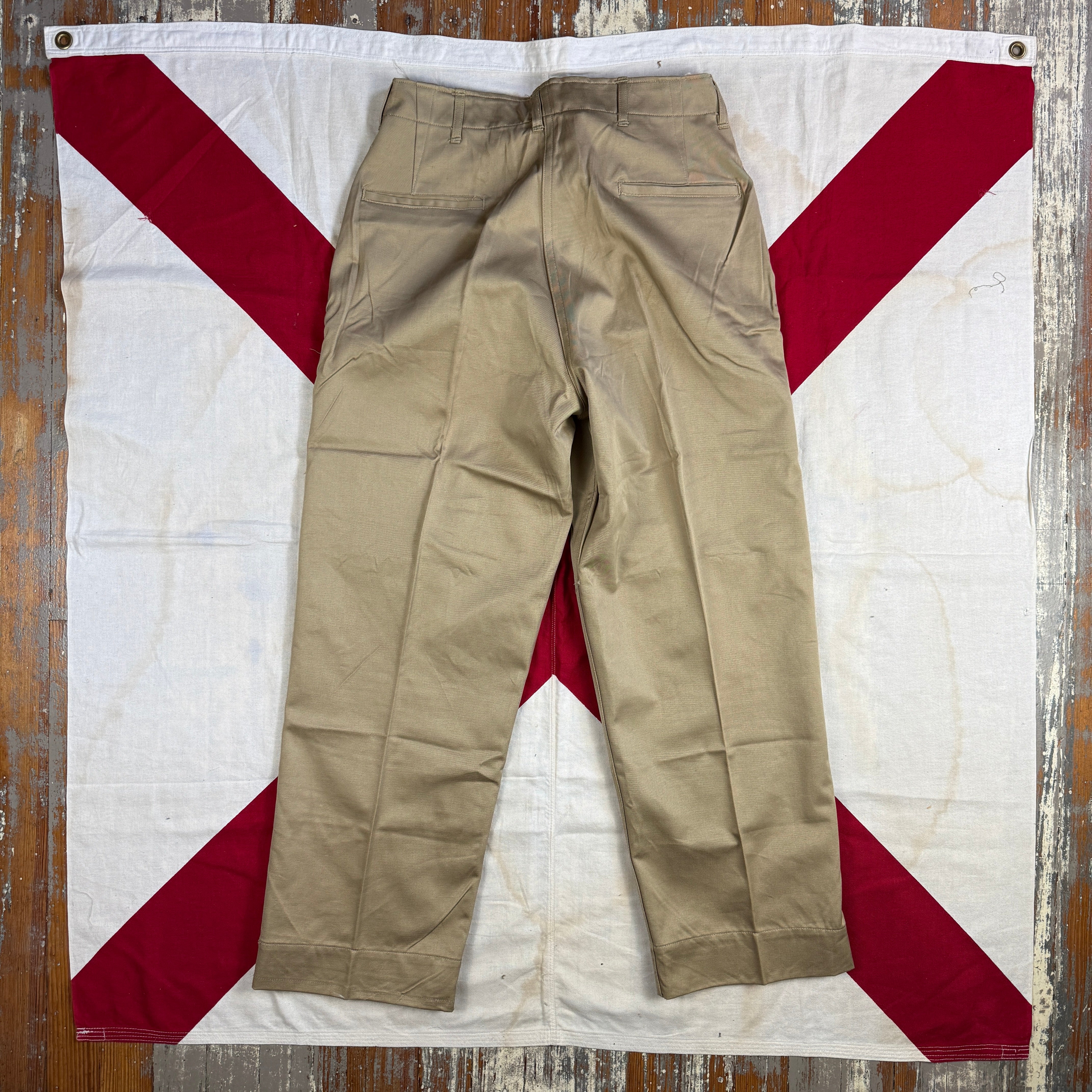 US Army WW2 1943 Pattern Chino Trousers - Size 34 - Deadstock