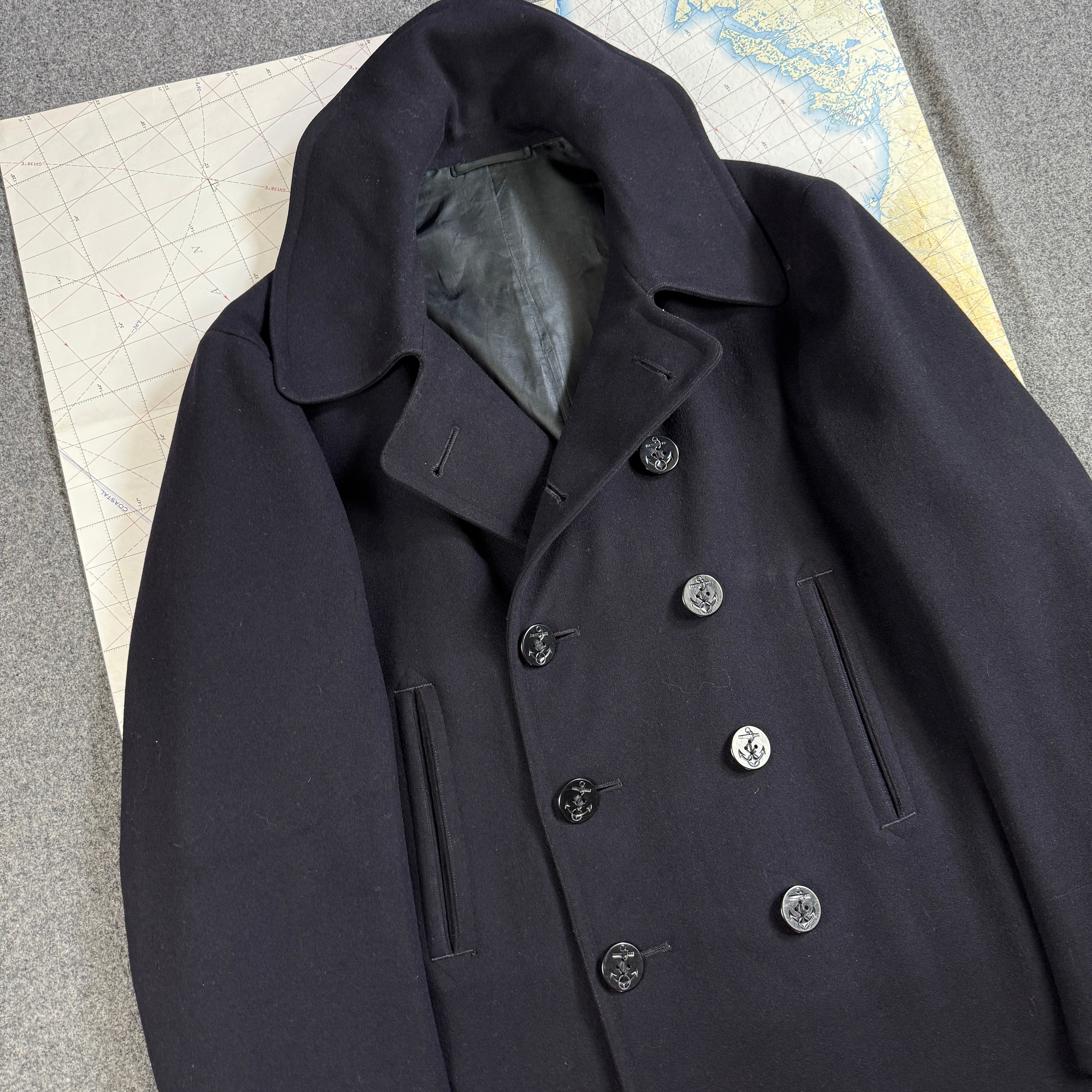 US Coast Guard WW2 Peacoat - Good Condition - Size 46