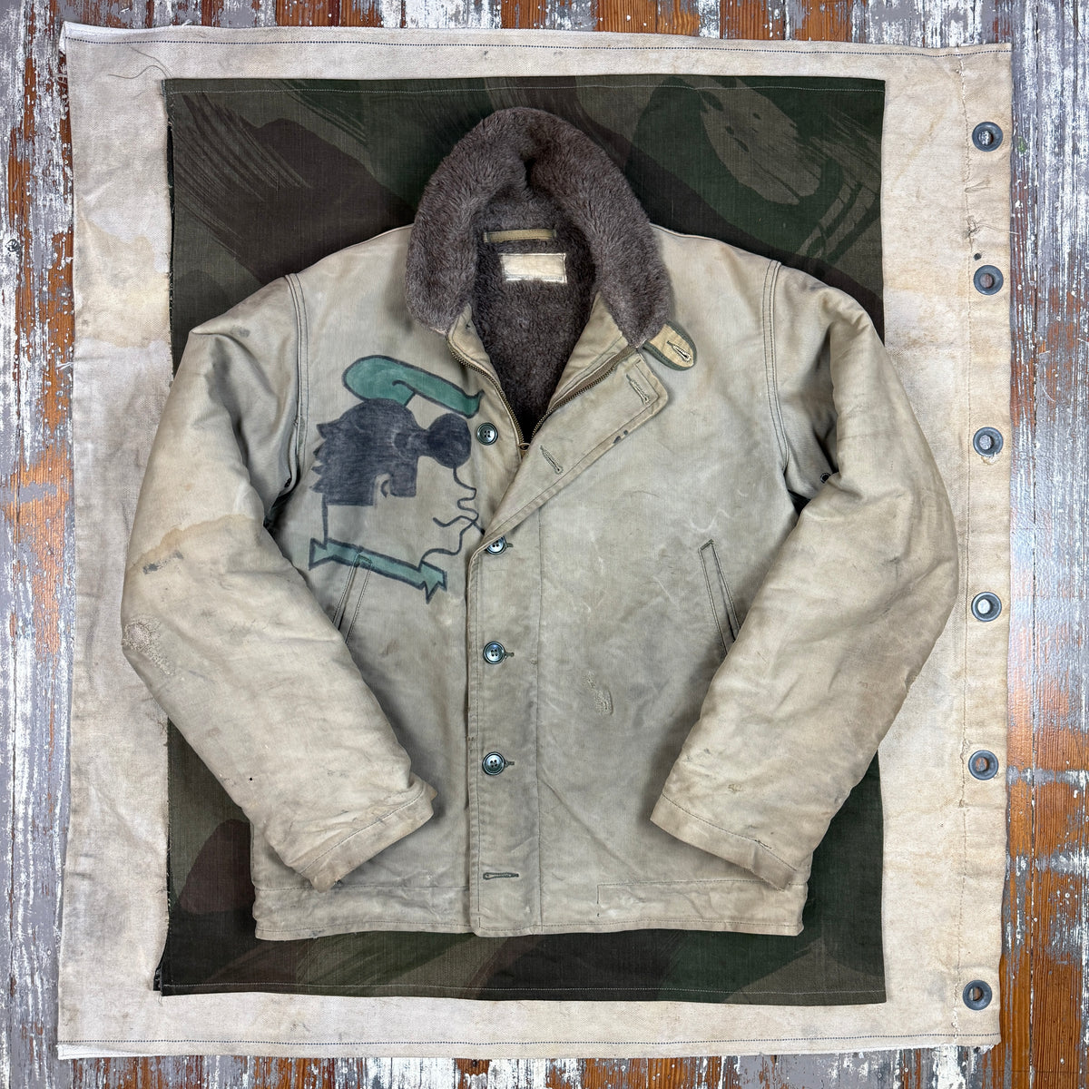 US Navy N1 Deck Jacket with Artwork