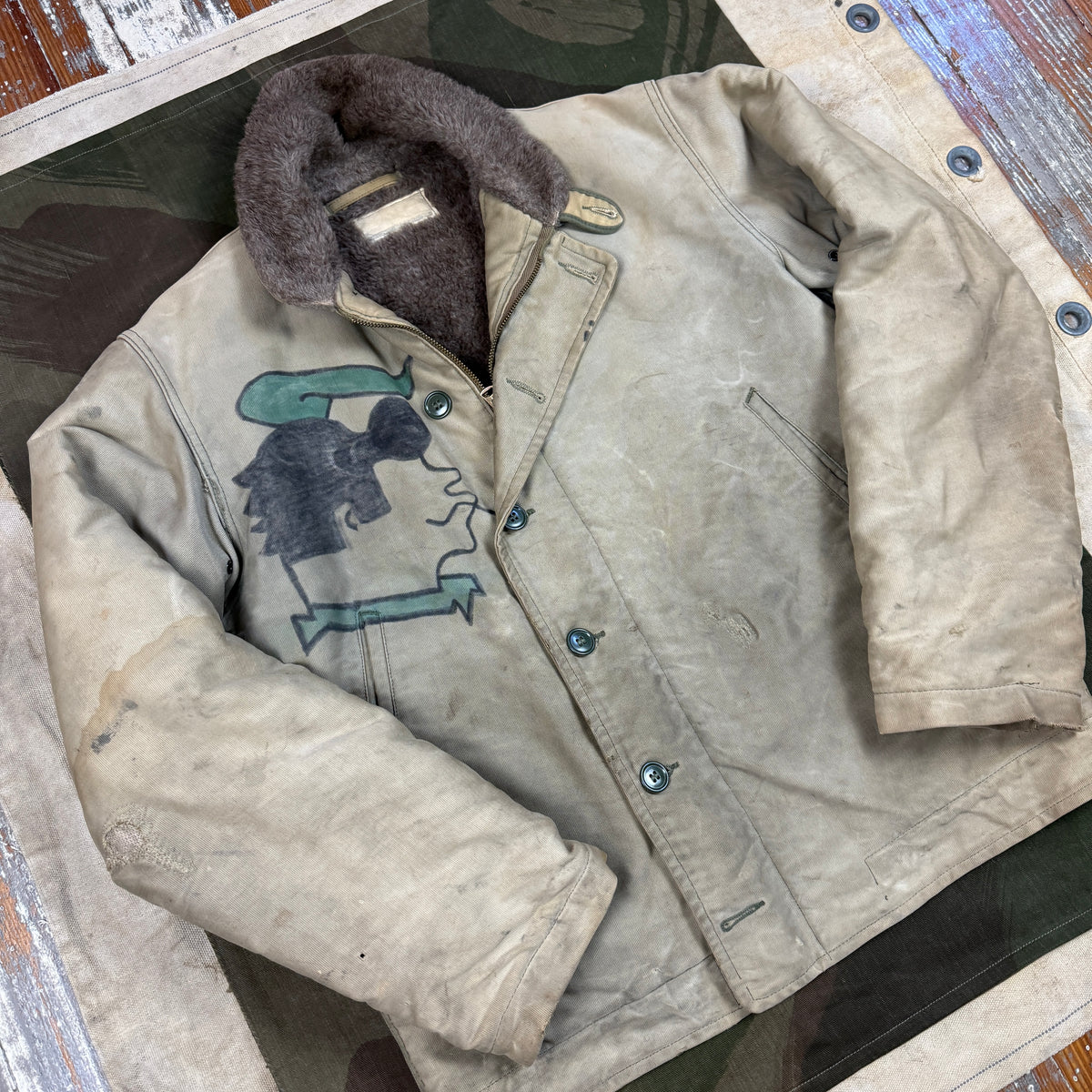 US Navy N1 Deck Jacket with Artwork