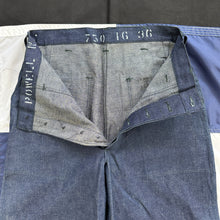 Load image into Gallery viewer, Deadstock US Navy WW2 Denim Dungaree Pants Size 30x34
