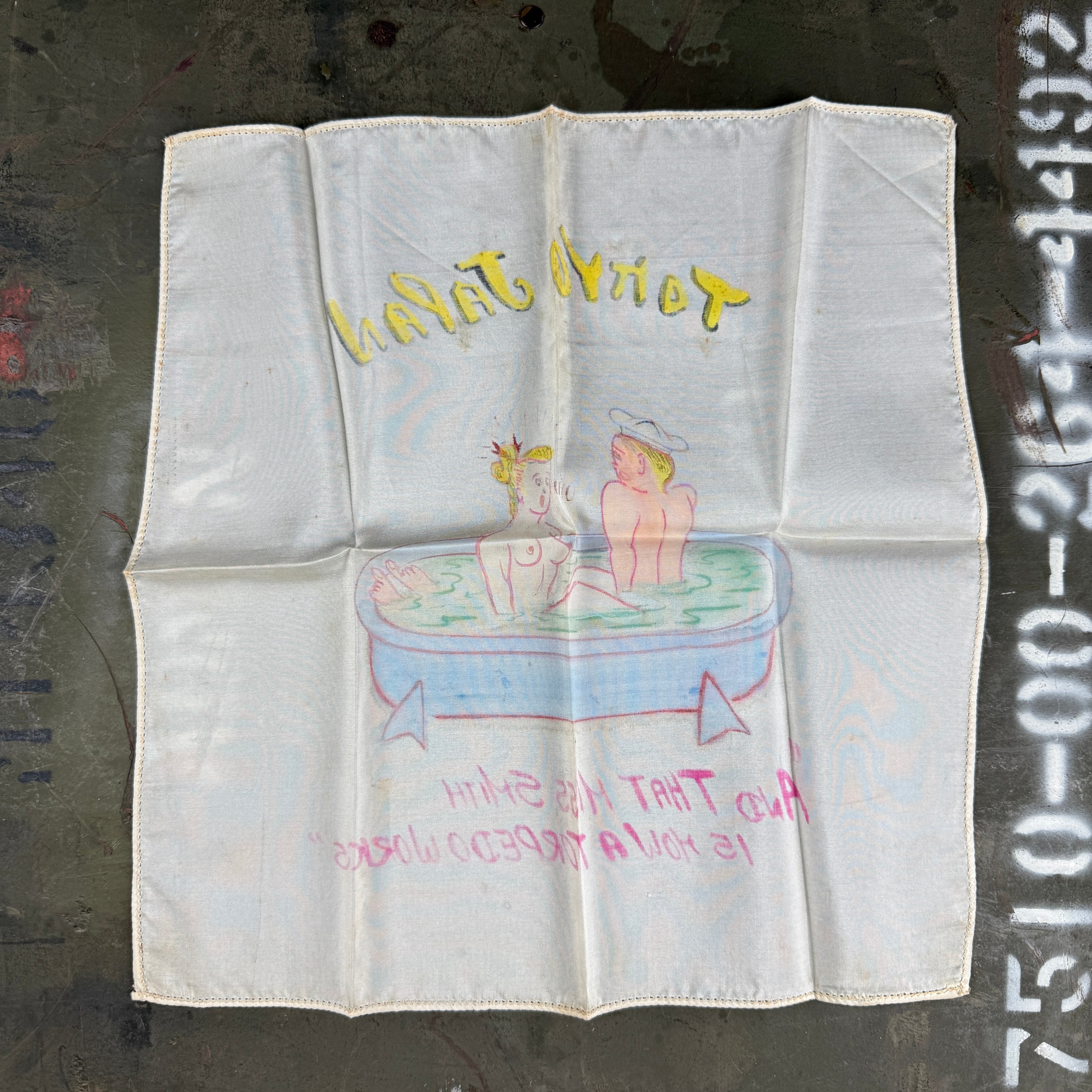 1950s Hand-Painted Handkerchiefs with US Navy 'Theme'