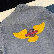 Load image into Gallery viewer, Harley Davidson Embroidered 1960s Western Shirt with Asymmetric Pockets
