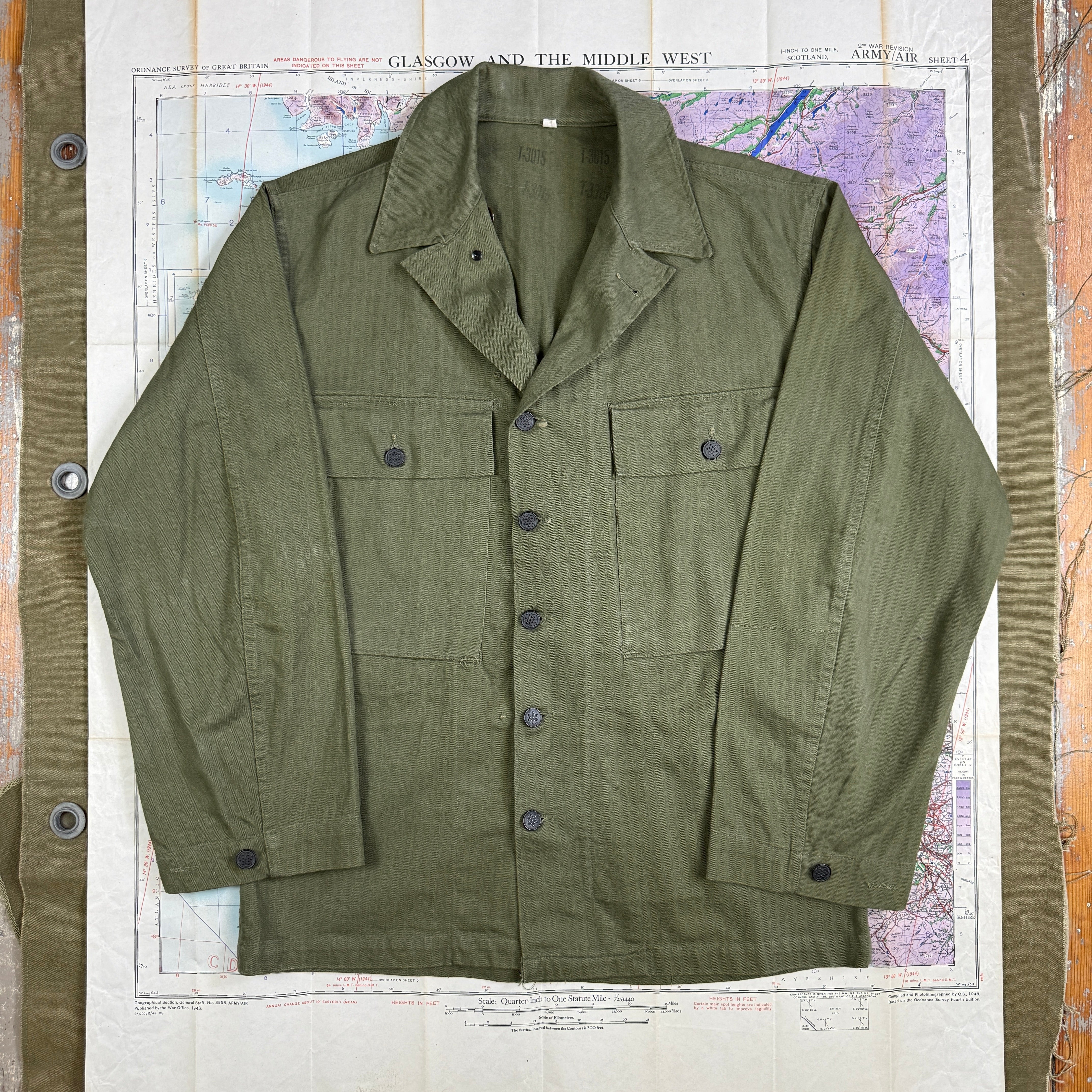 US Army WW2 HBT Fatigue Shirt - Mint Condition