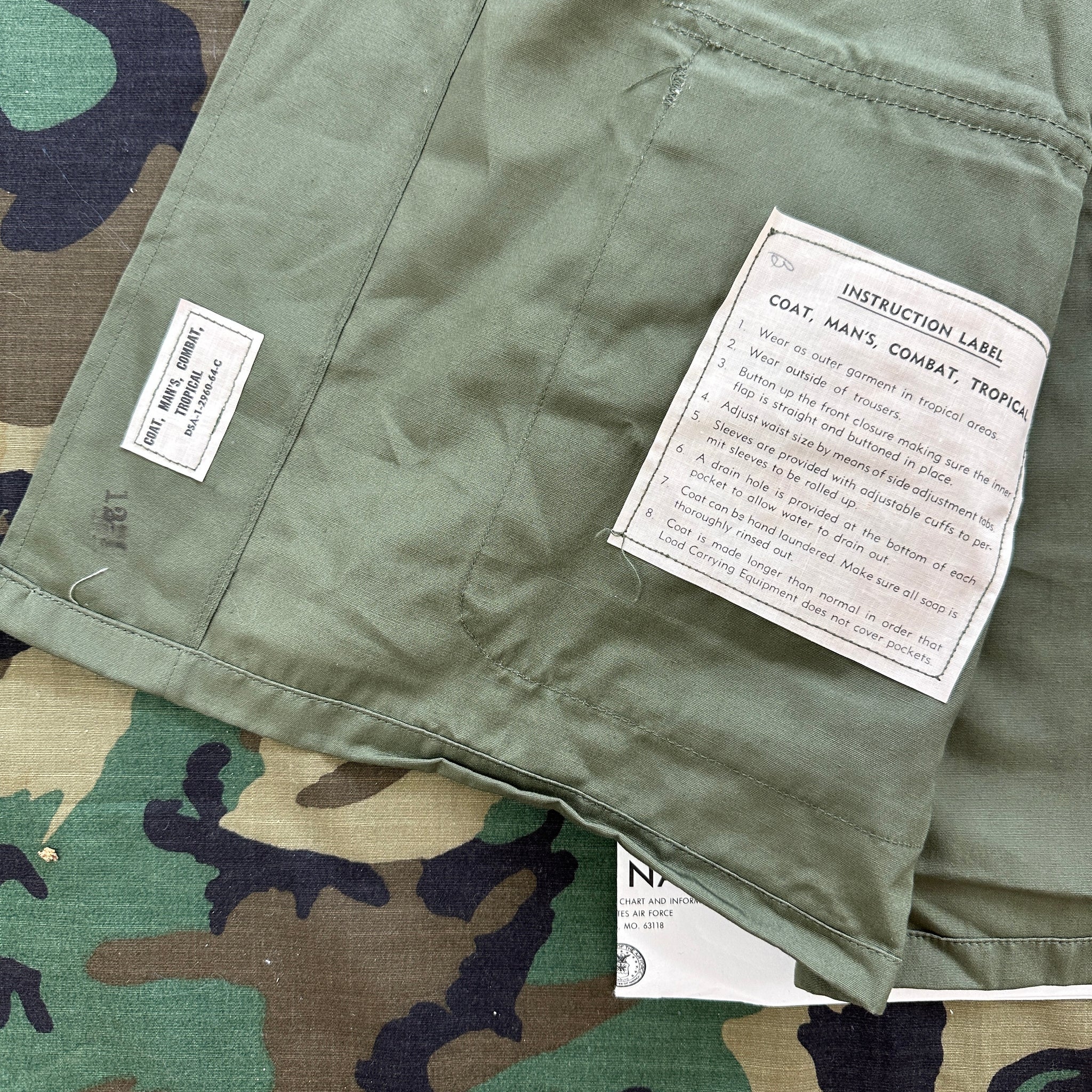 US Army 1964 Exposed Button 1st Pattern Jungle Jacket