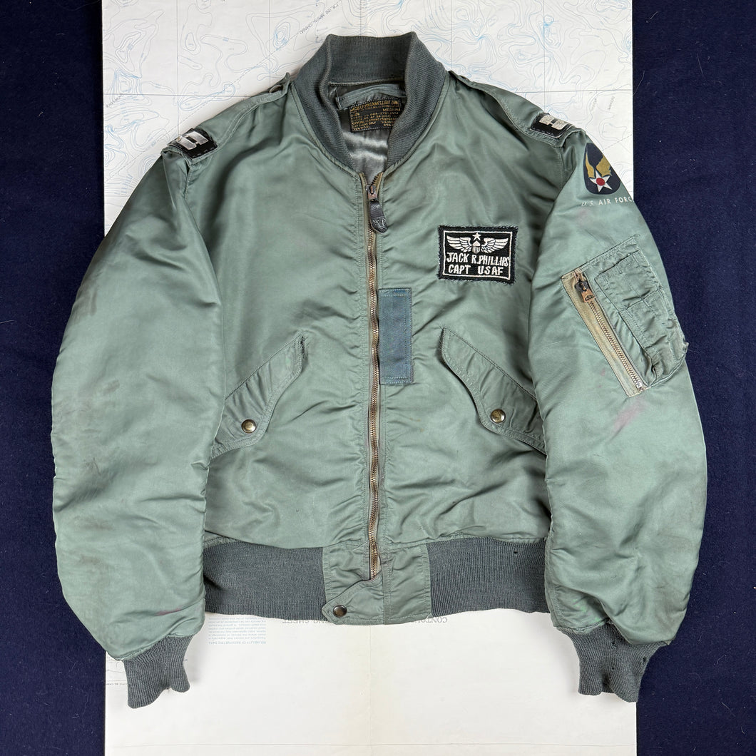 VINTAGE 70s USAF L-2B Flight Jacket　実物 Vintage US Military Flight Jacket Men's Large USAF Civil