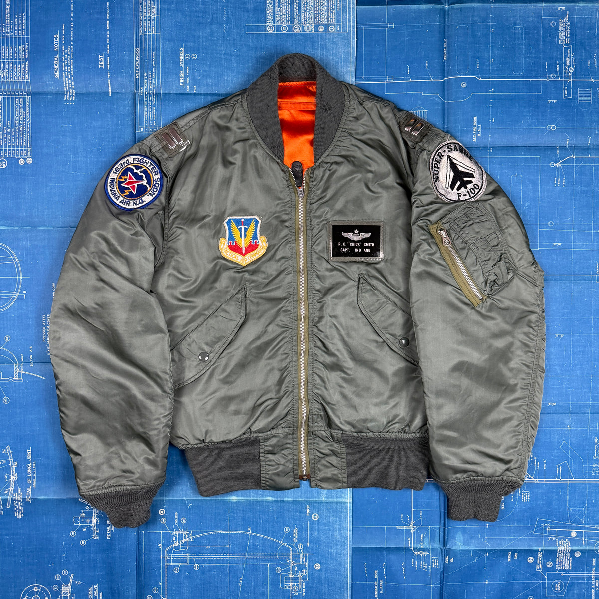 USAF 1974 L-2B Flight Jacket -  Patched & Named