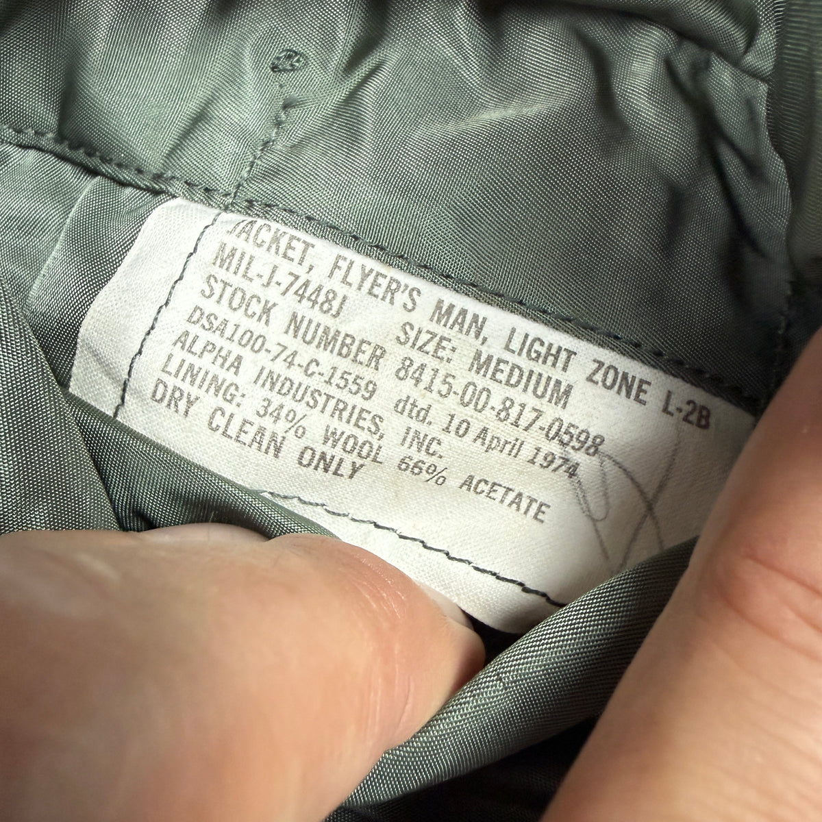USAF 1974 L-2B Flight Jacket -  Patched & Named
