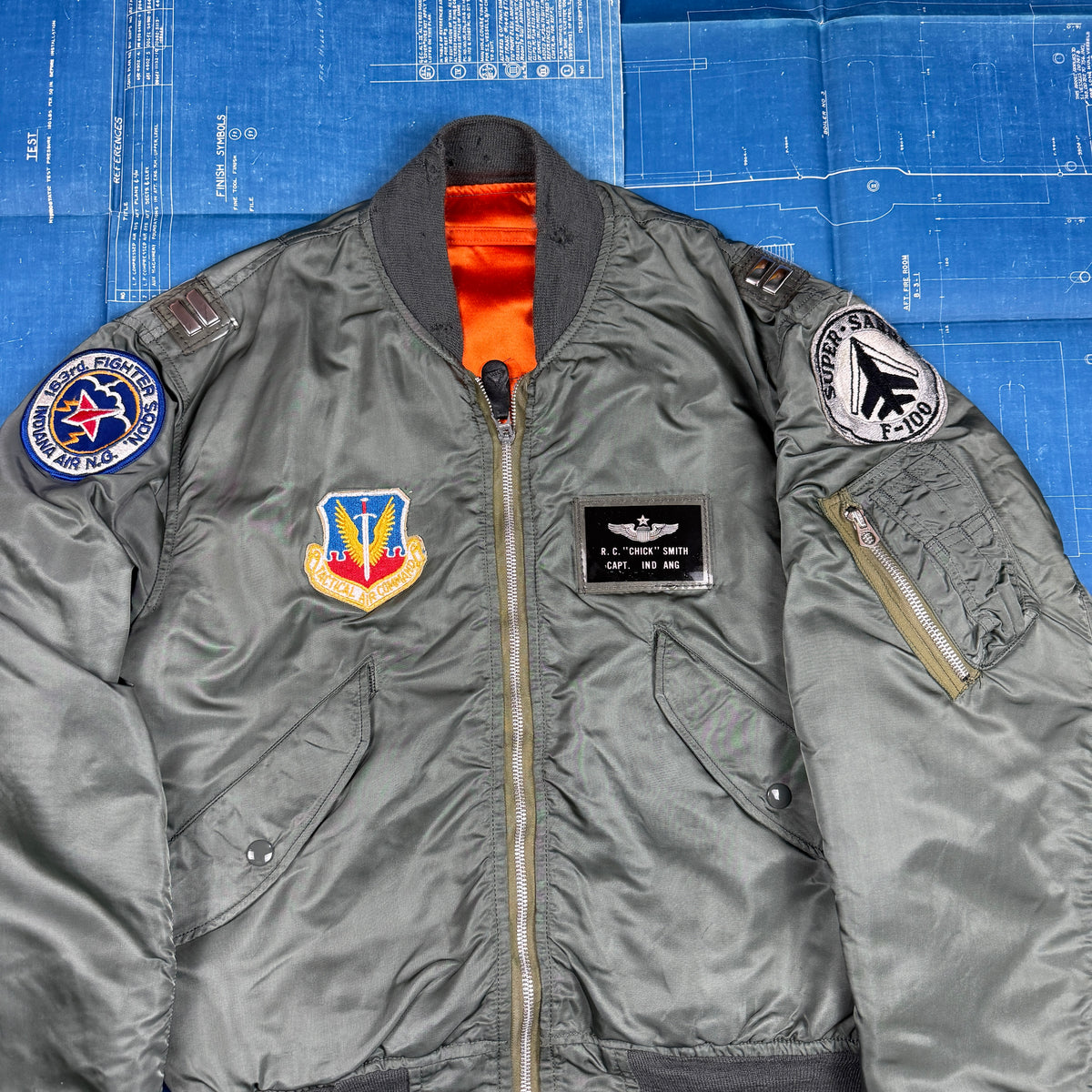 USAF 1974 L-2B Flight Jacket -  Patched & Named